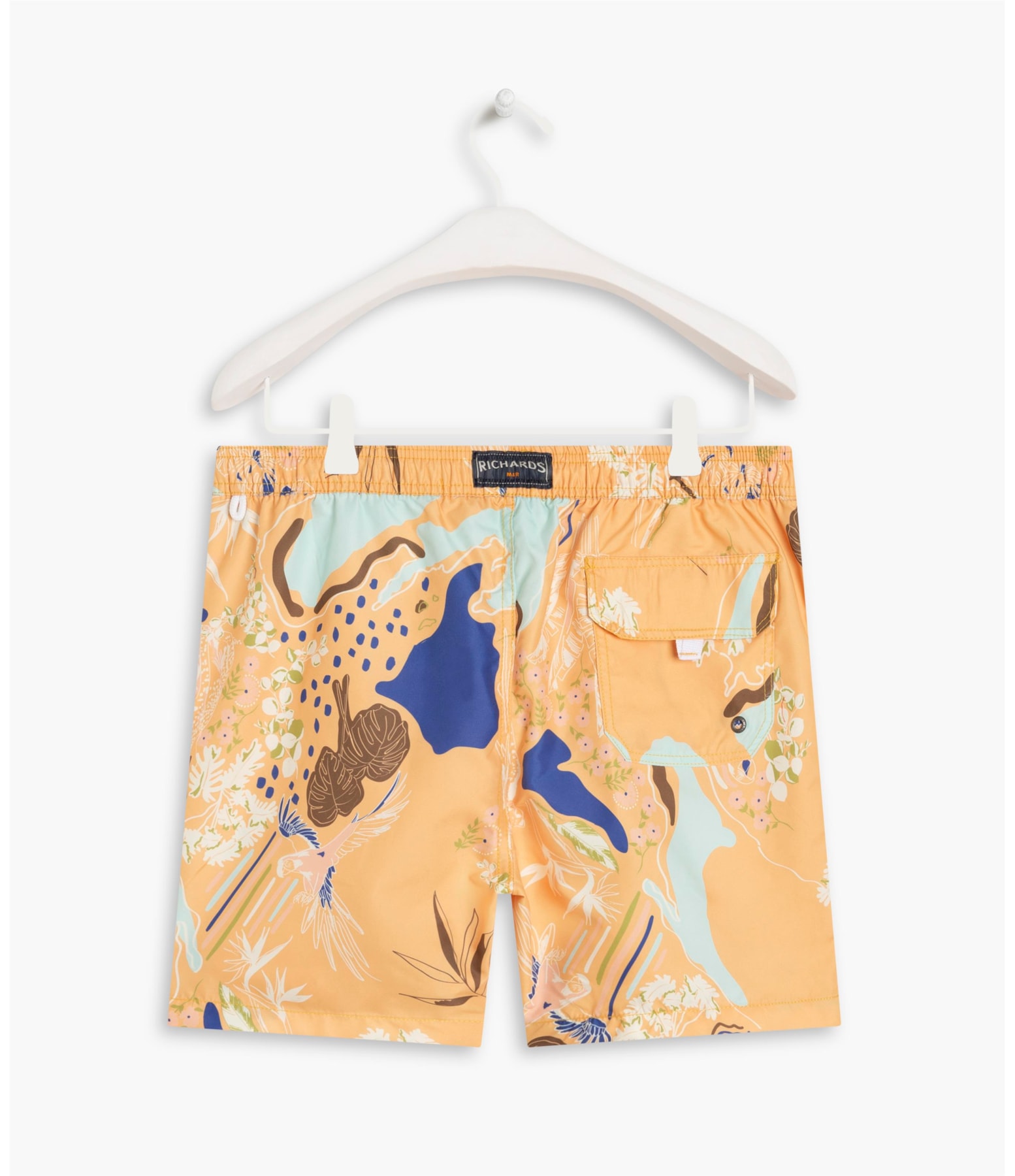 Short Praia Tropical Mapa Amarelo