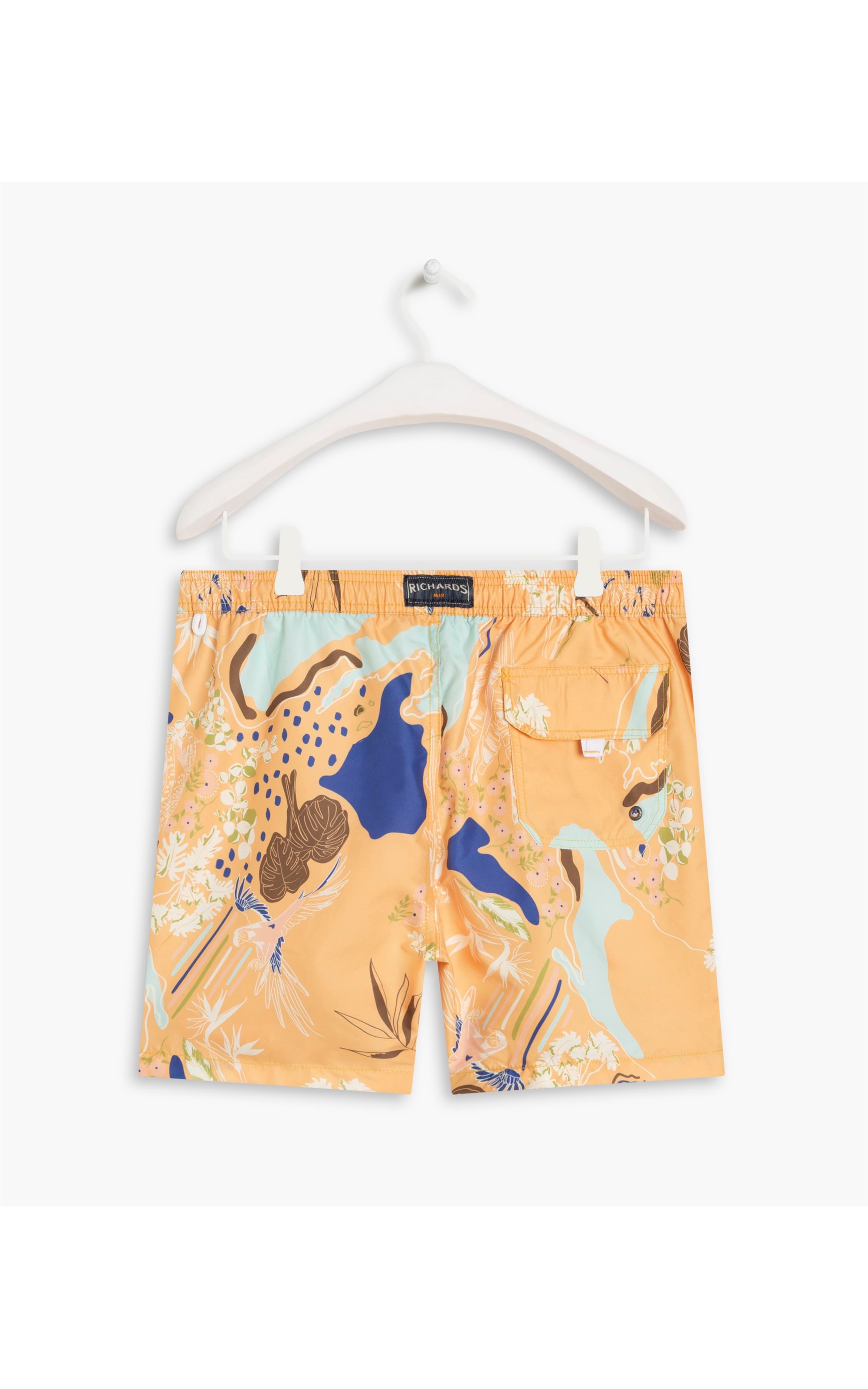Short Praia Tropical Mapa Amarelo