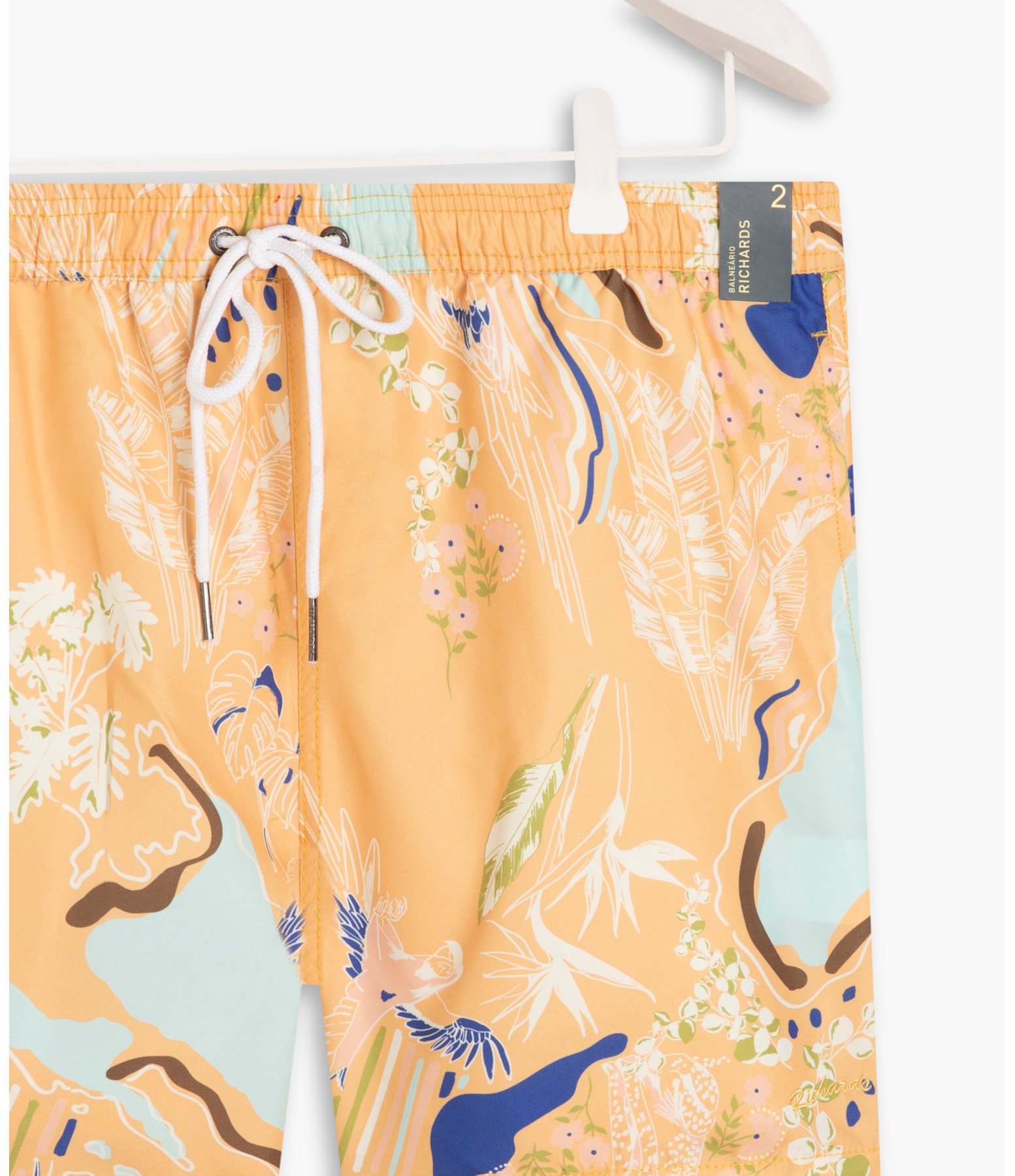 Short Praia Tropical Mapa Amarelo