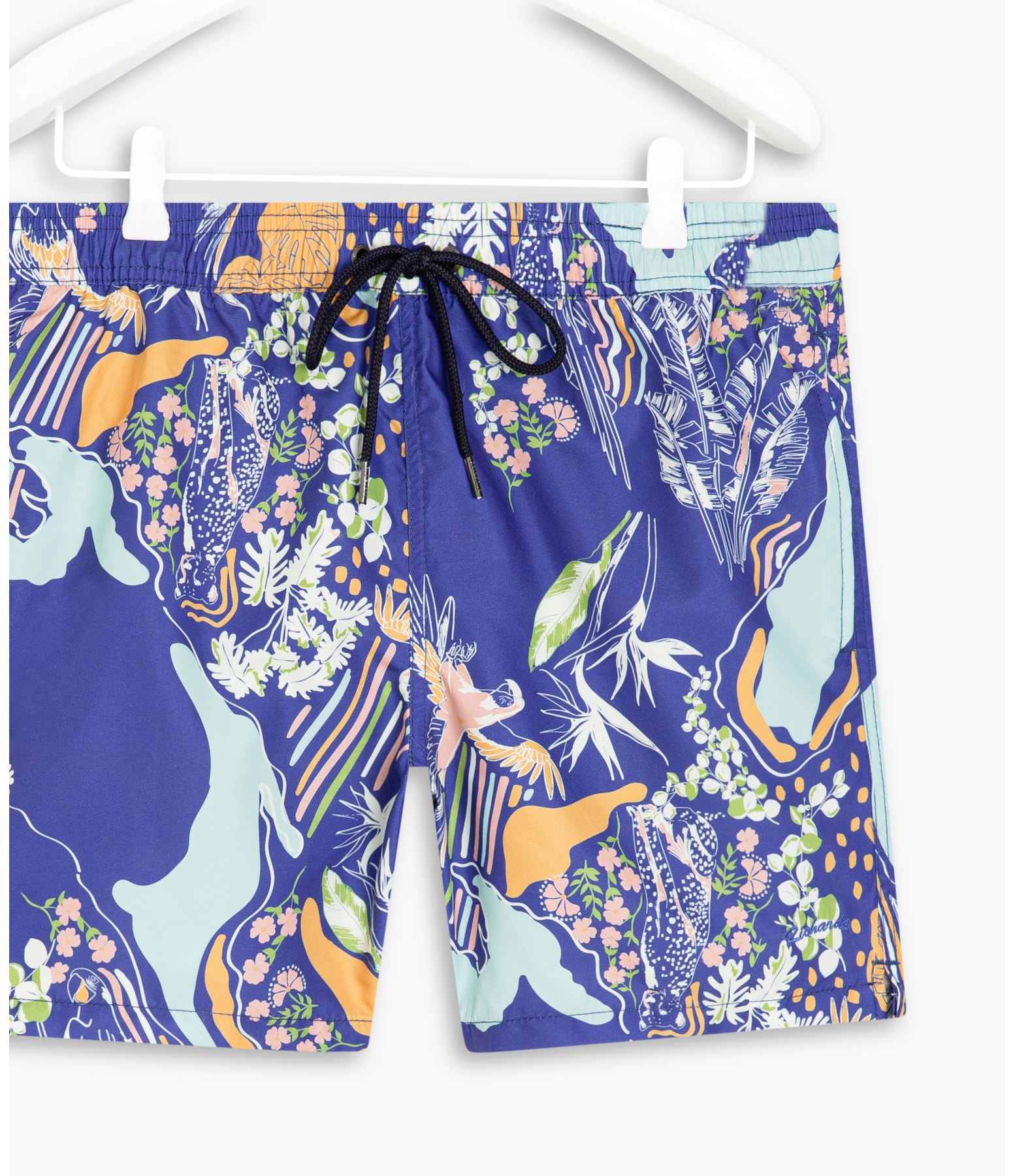 Short Praia Tropical Mapa Azul Bic