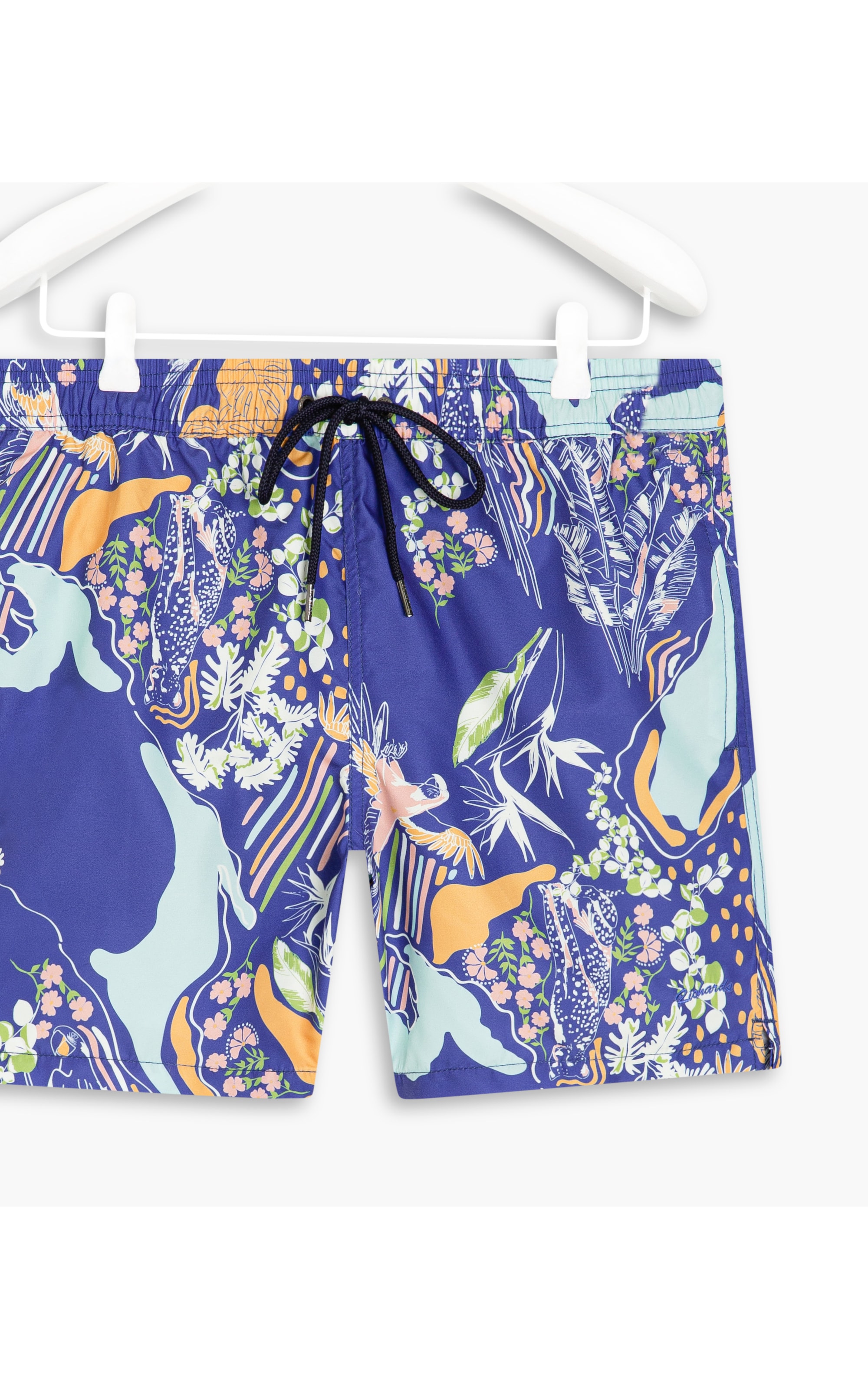 Short Praia Tropical Mapa Azul Bic