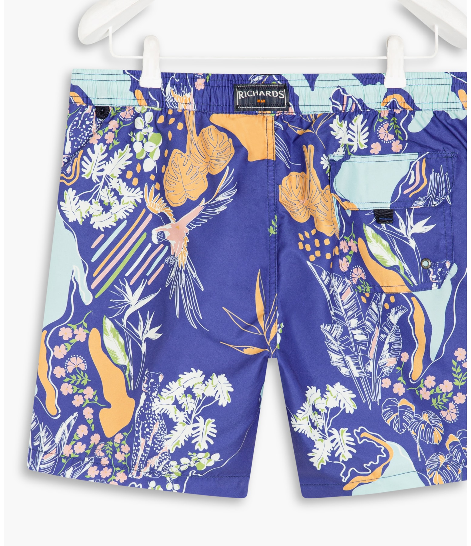 Short Praia Tropical Mapa Azul Bic