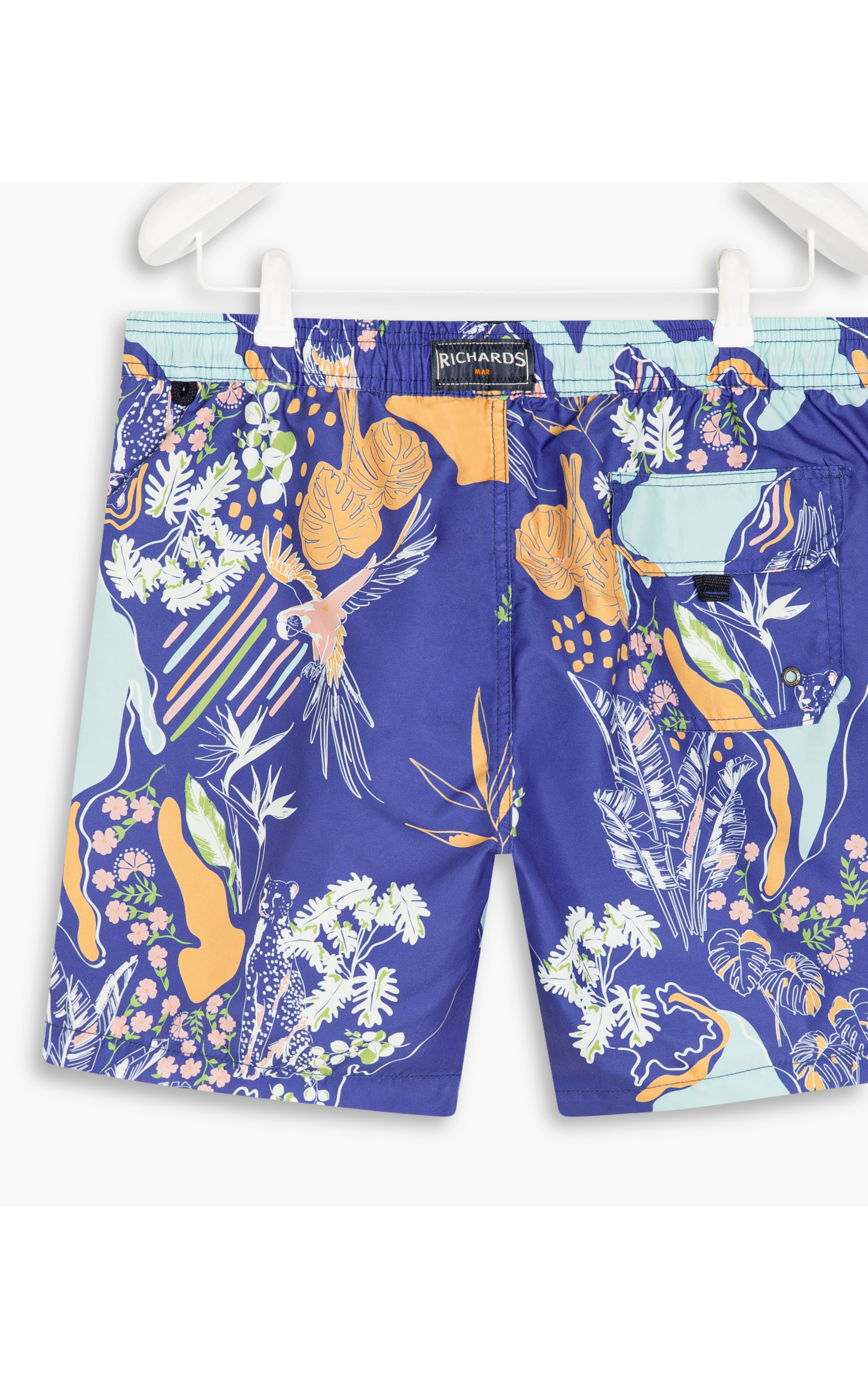 Short Praia Tropical Mapa Azul Bic