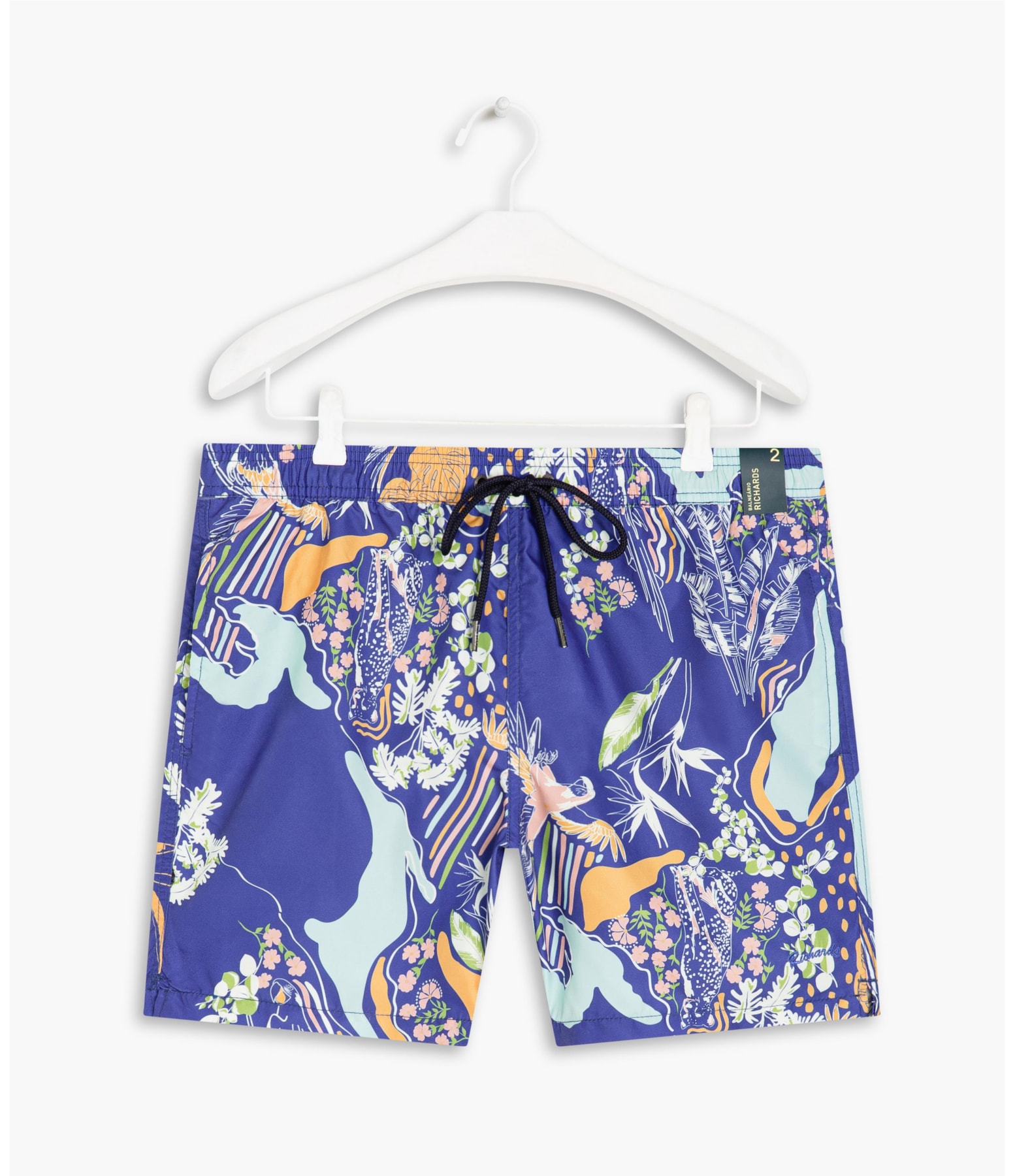 Short Praia Tropical Mapa Azul Bic