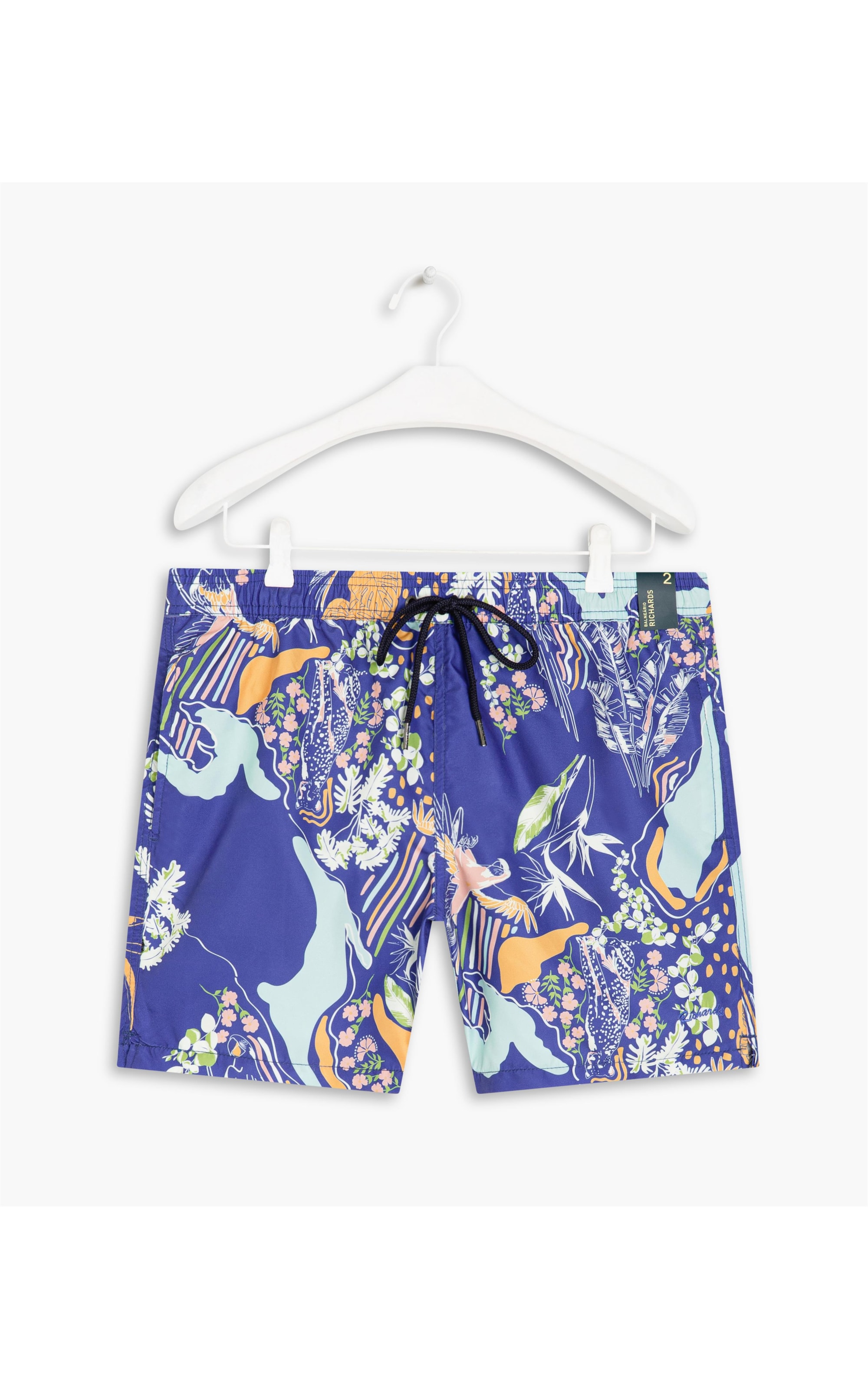 Short Praia Tropical Mapa Azul Bic