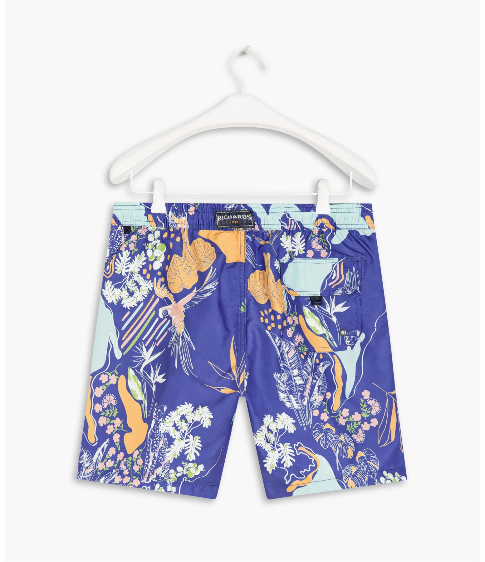 Short Praia Tropical Mapa Azul Bic