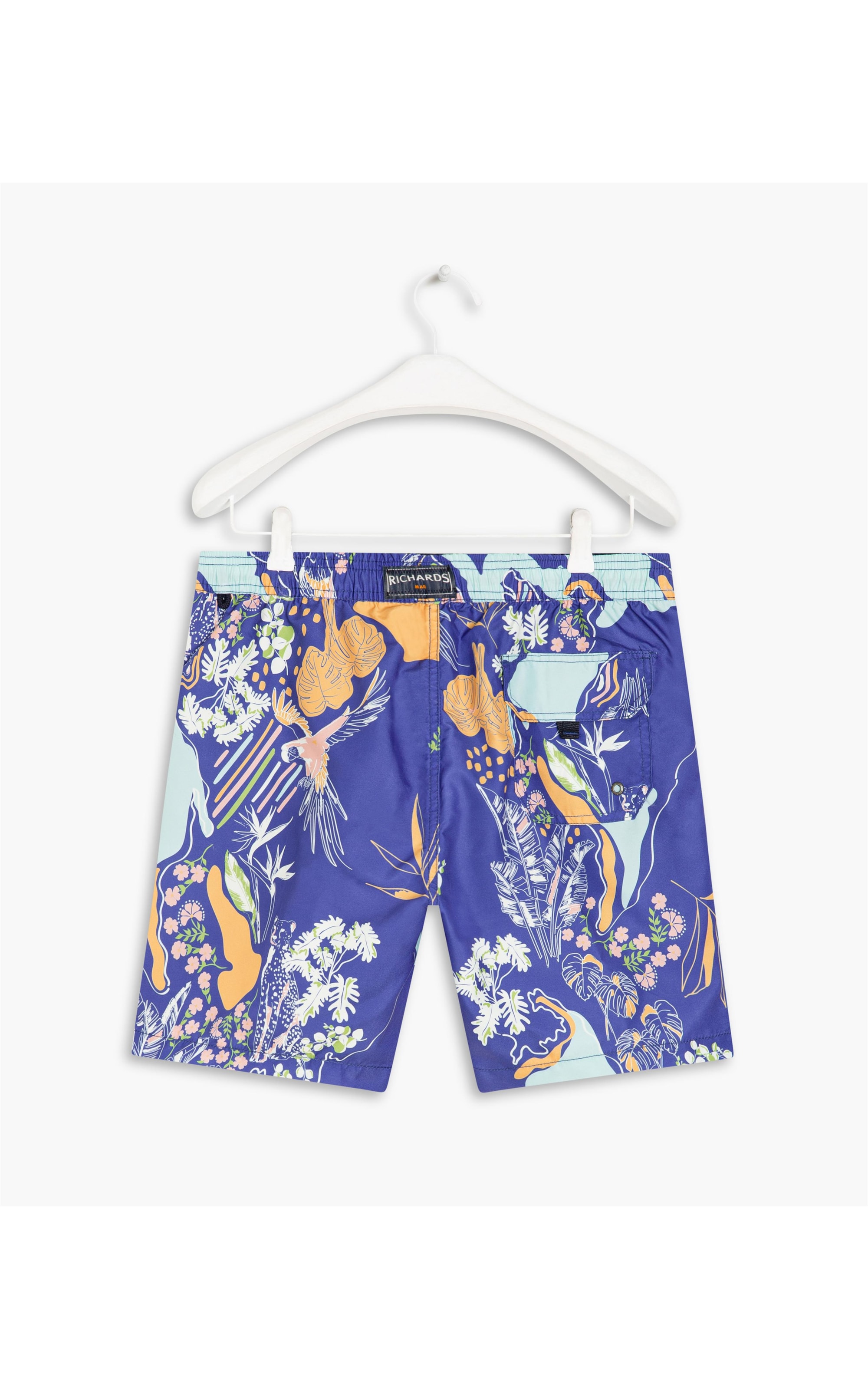 Short Praia Tropical Mapa Azul Bic
