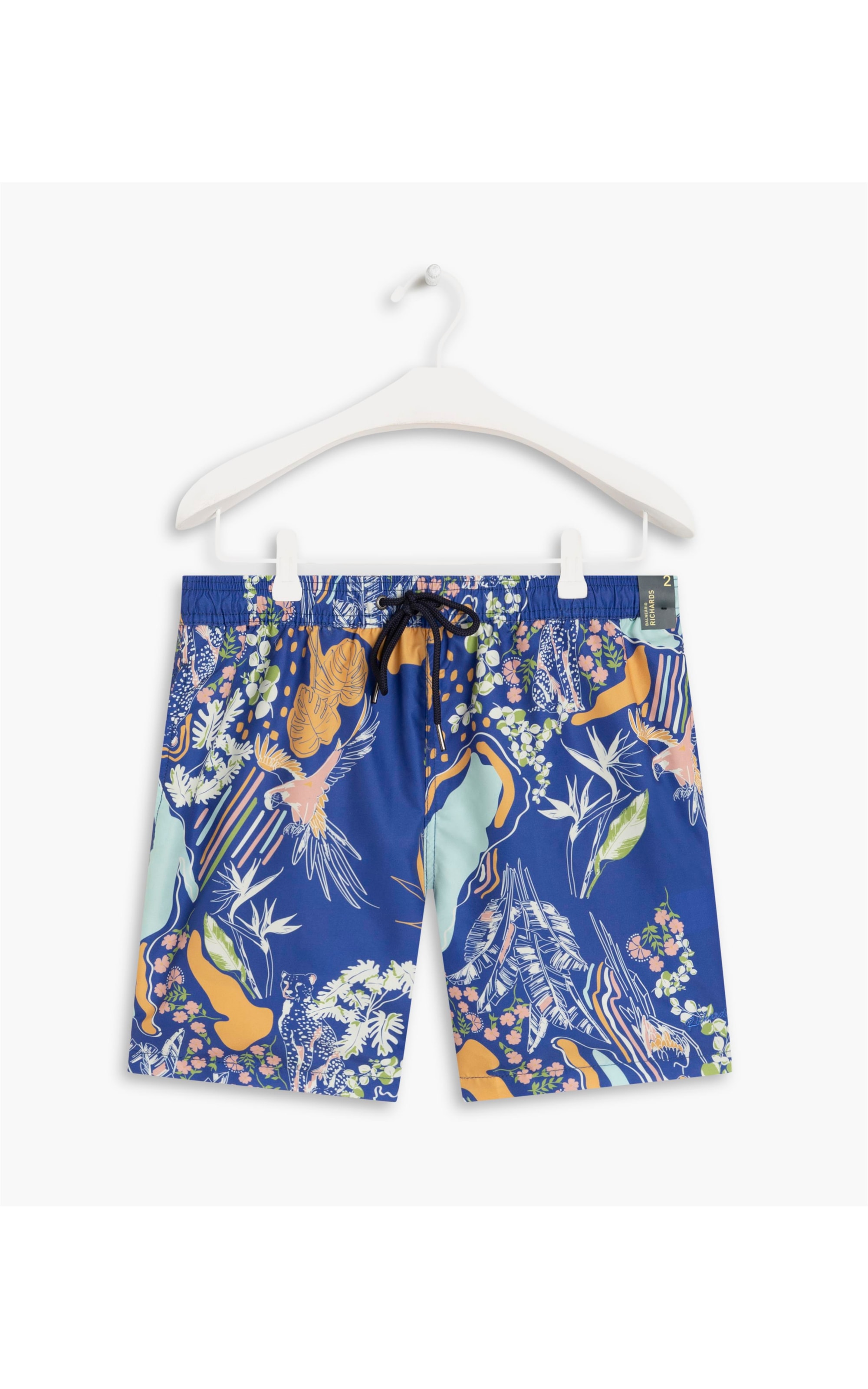 Short Praia Tropical Mapa Azul Bic