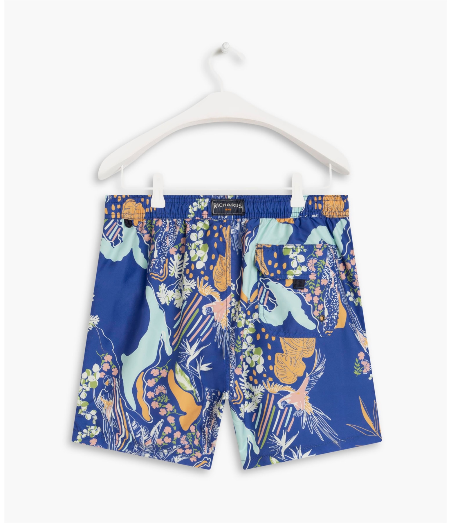 Short Praia Tropical Mapa Azul Bic