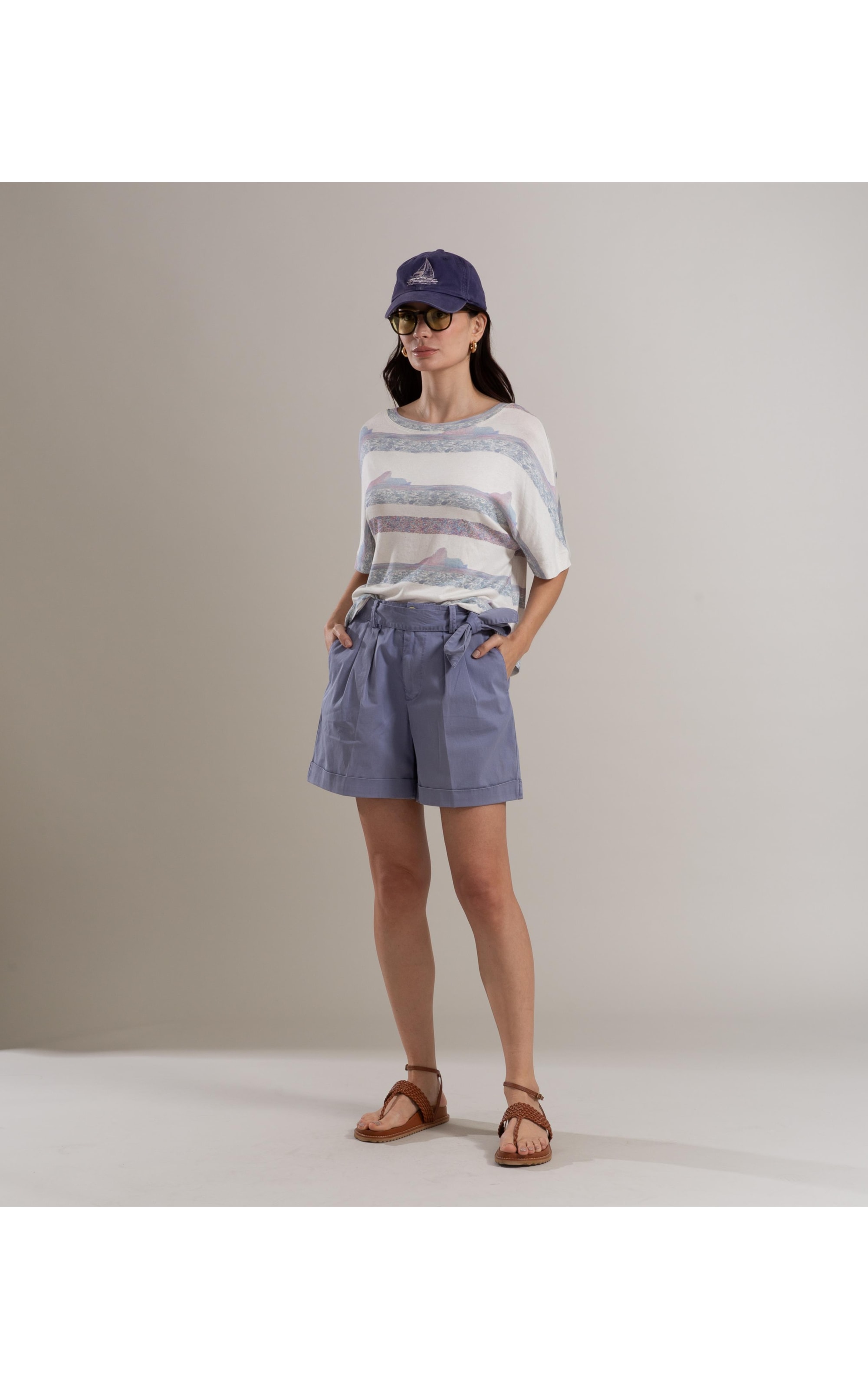 Shorts Canvas Faixa Luna Azul Pervante
