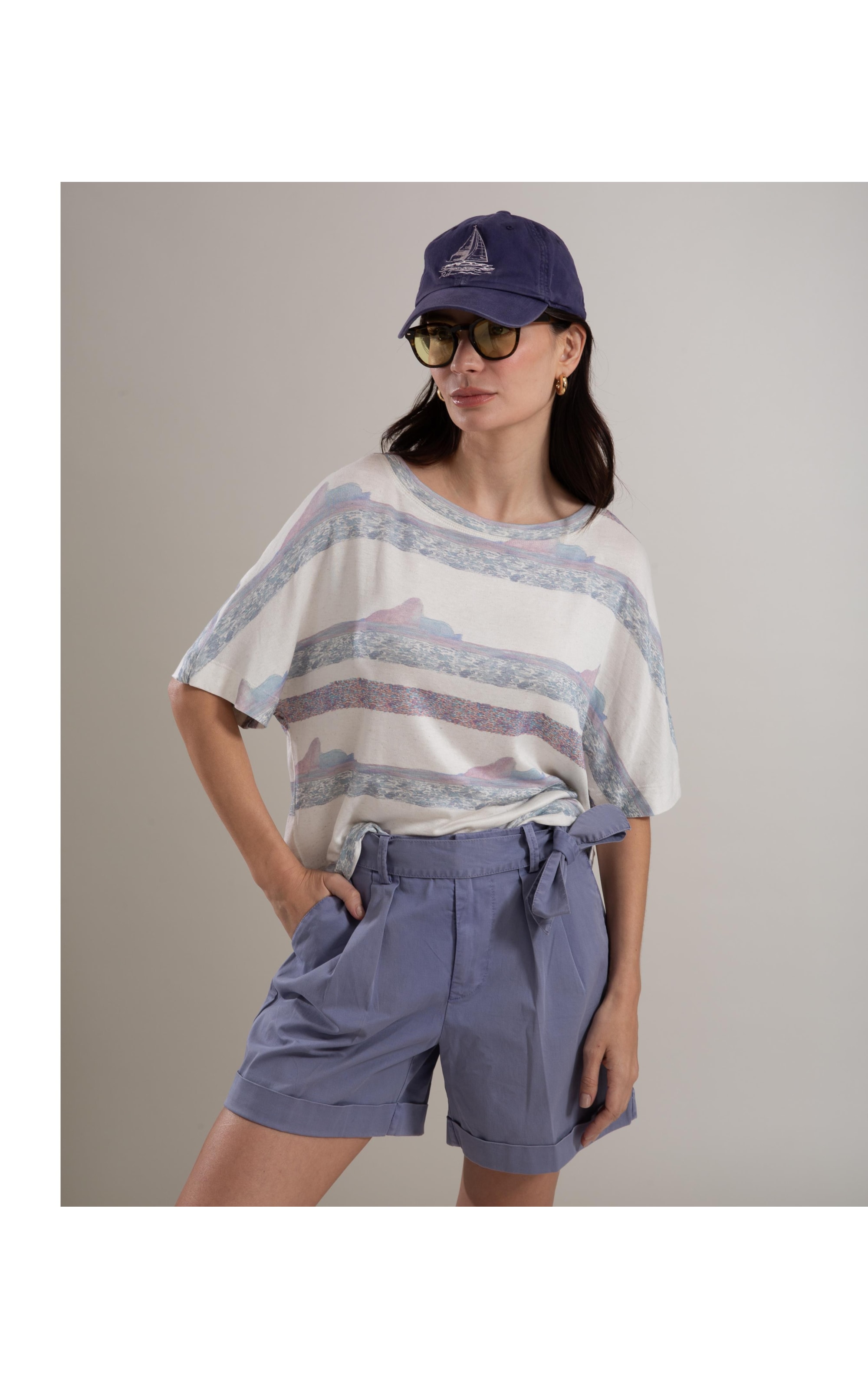 Shorts Canvas Faixa Luna Azul Pervante