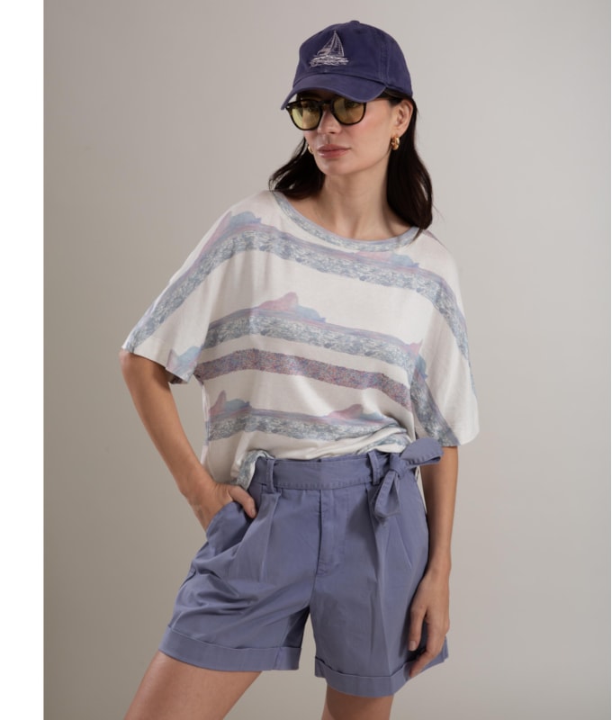 Shorts Canvas Faixa Luna Azul Pervante