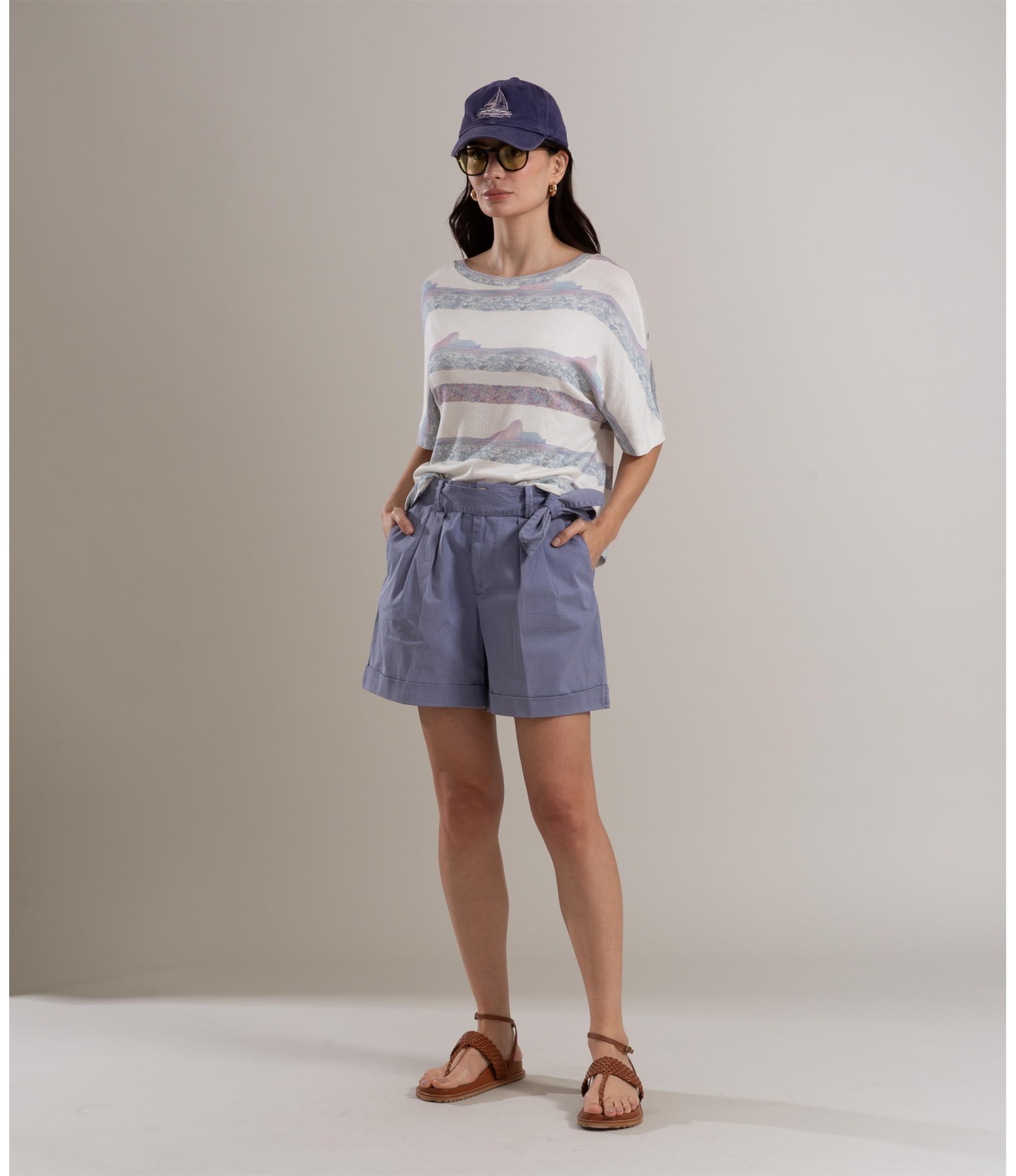 Shorts Canvas Faixa Luna Azul Pervante