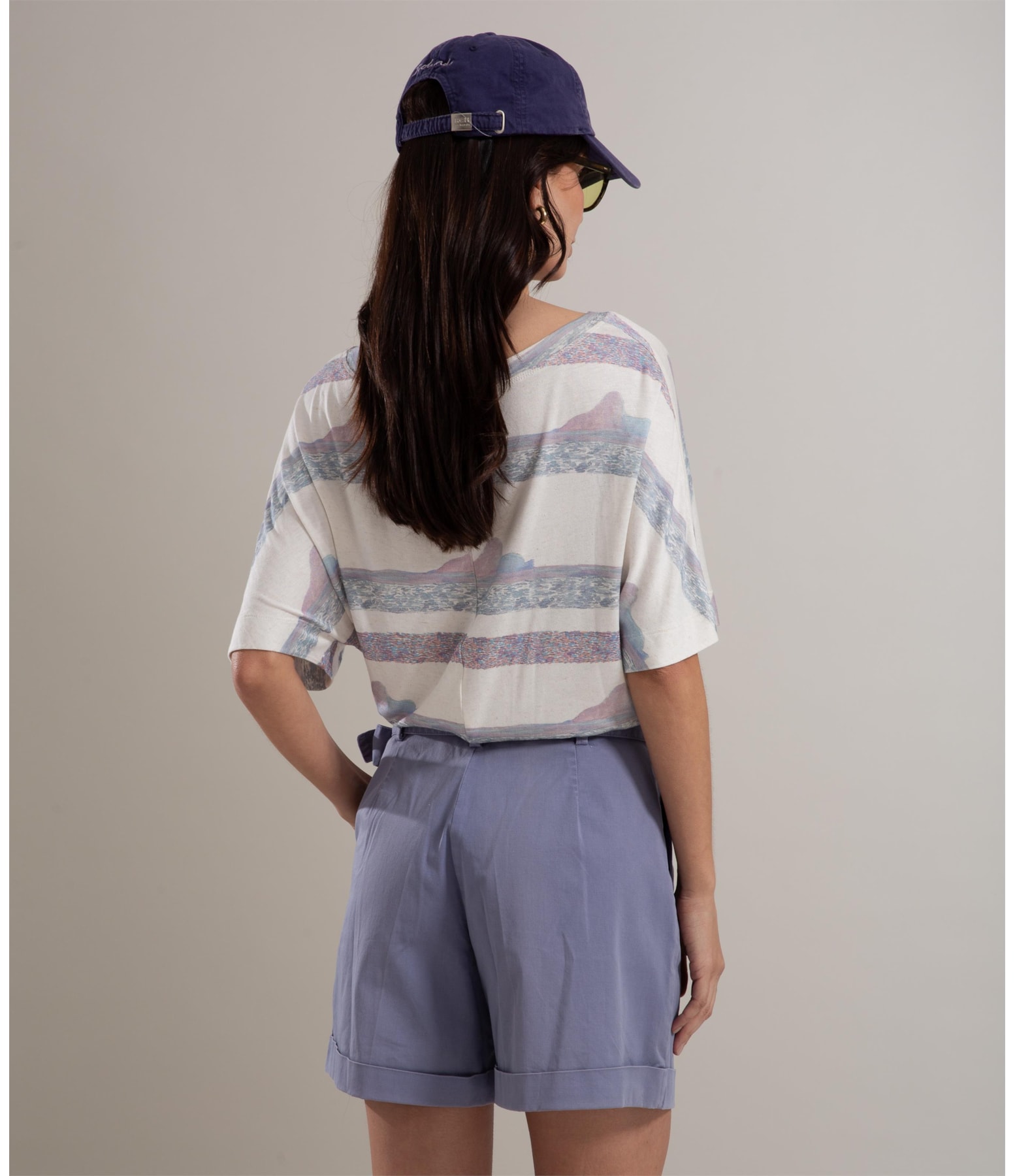 Shorts Canvas Faixa Luna Azul Pervante