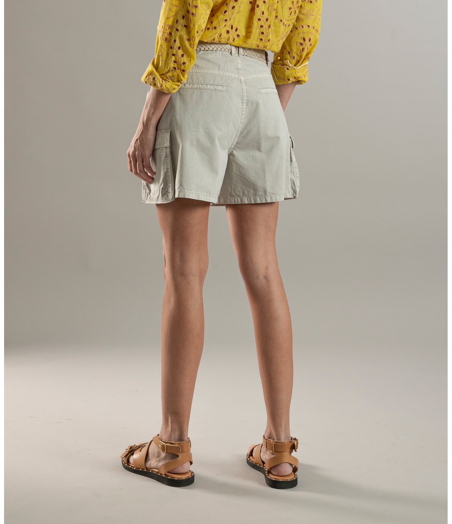 Shorts Cargo Color Twill Silver
