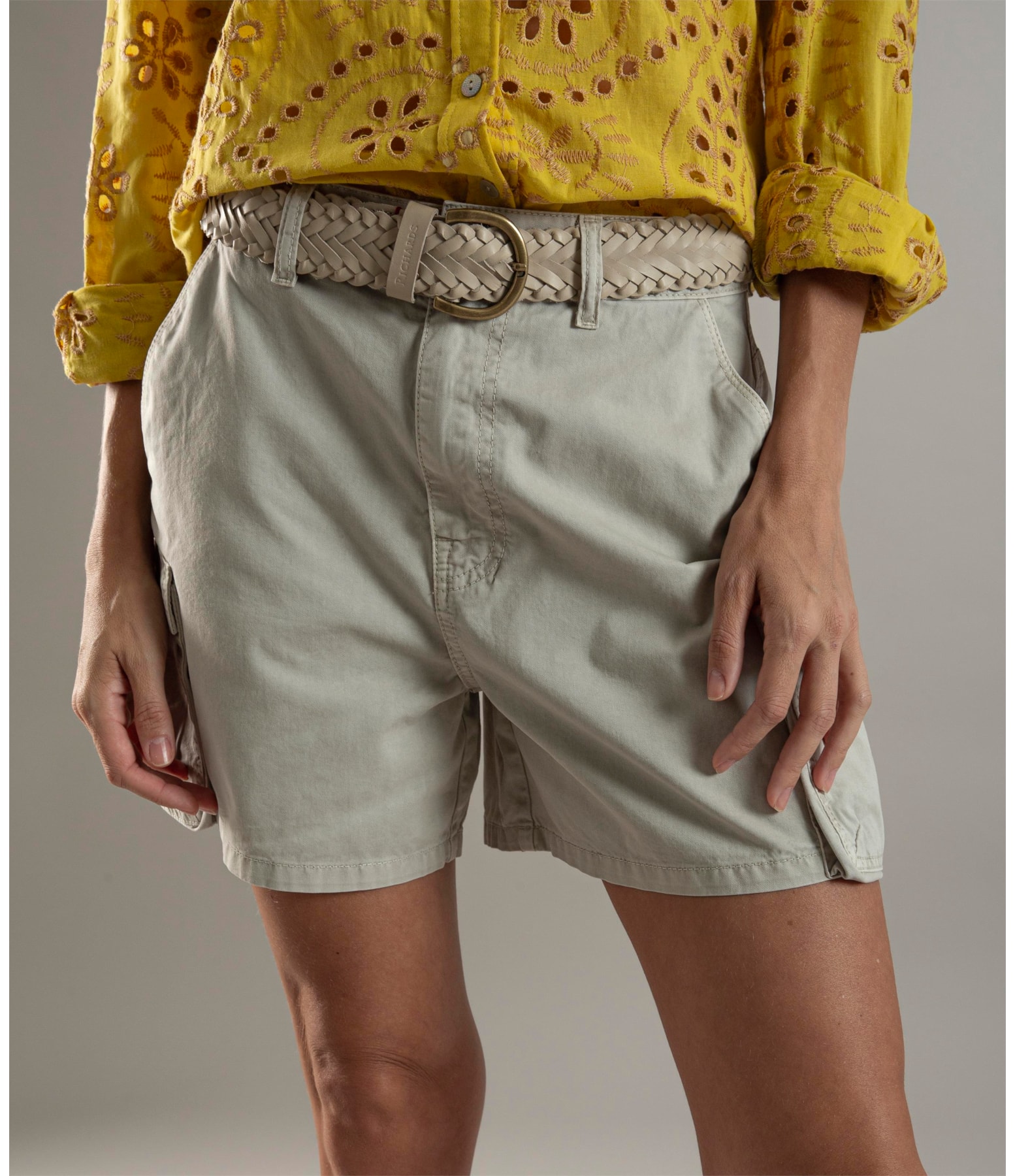 Shorts Cargo Color Twill Silver