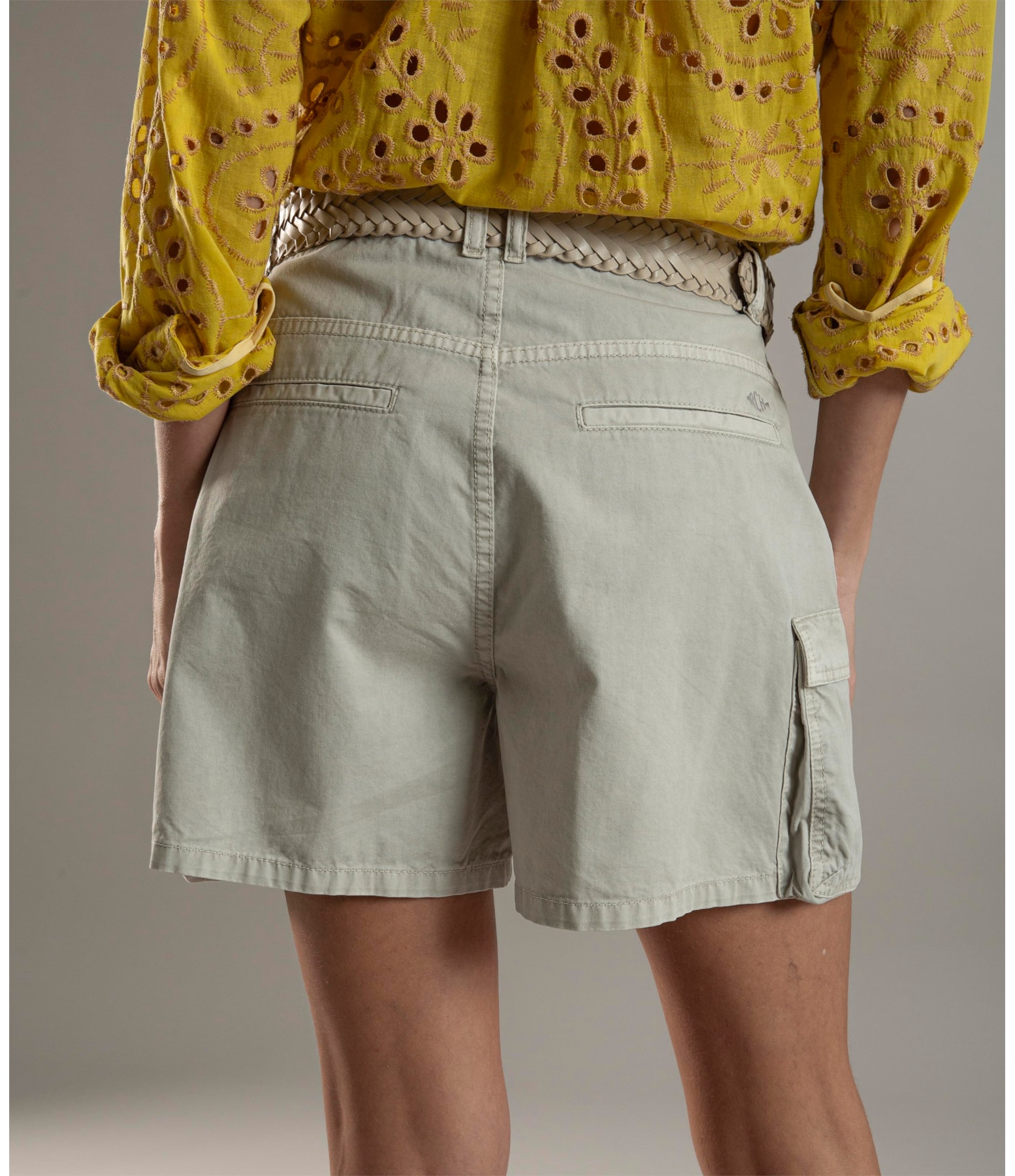 Shorts Cargo Color Twill Silver