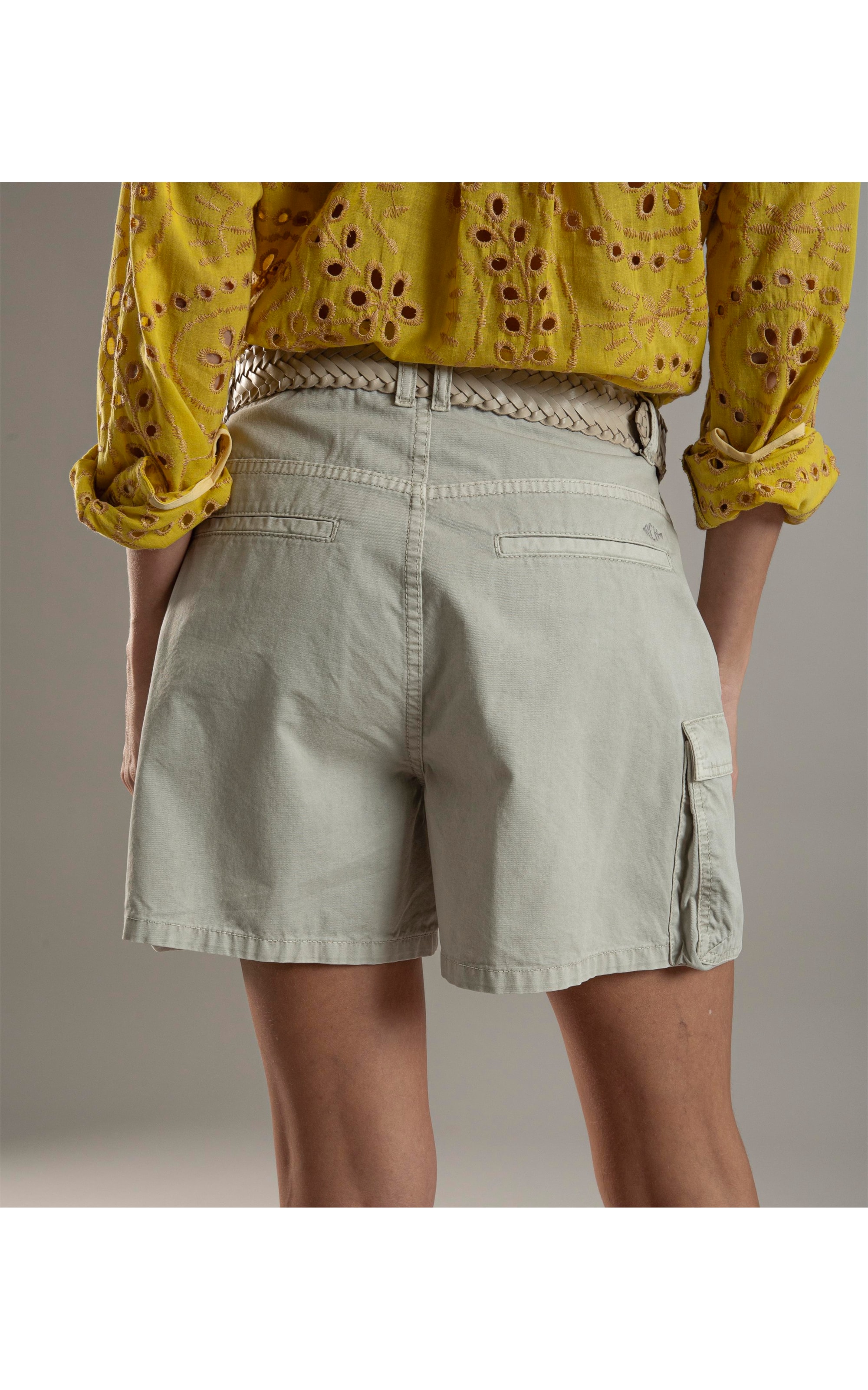 Shorts Cargo Color Twill Silver