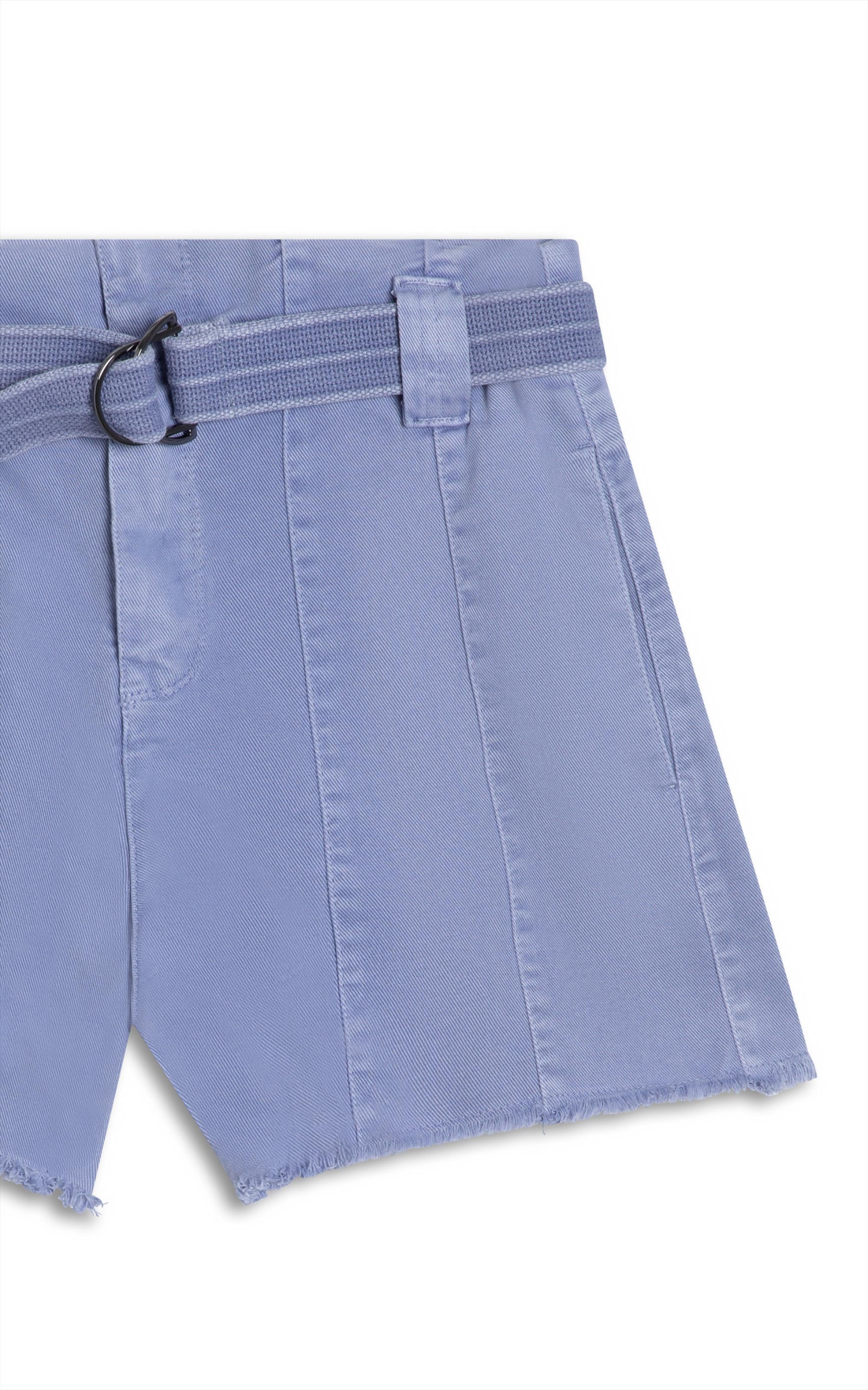 Shorts Com Recortes White Denim Azul Pervante