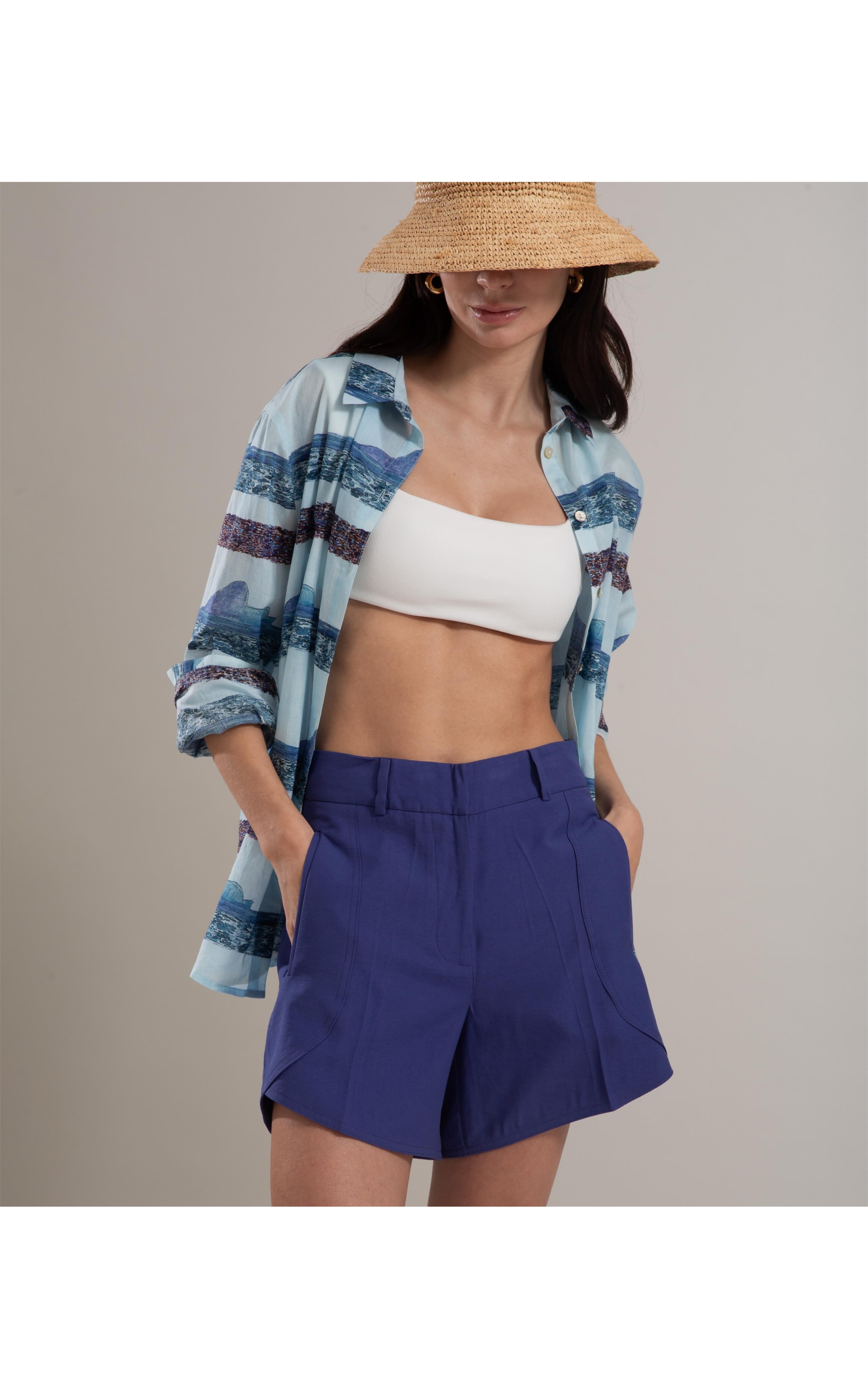 Shorts Mizar Alfaiataria Azul Bic
