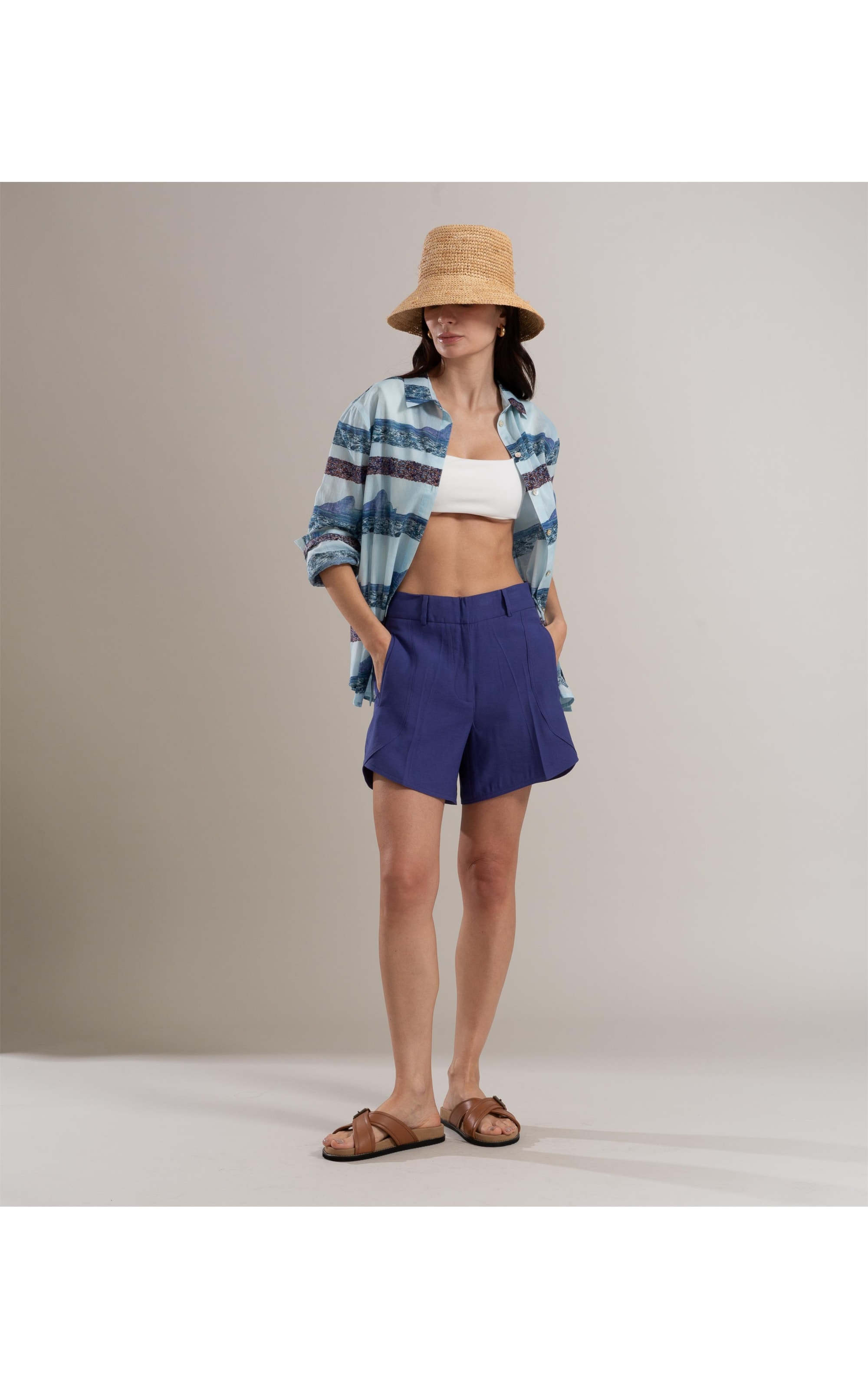 Shorts Mizar Alfaiataria Azul Bic