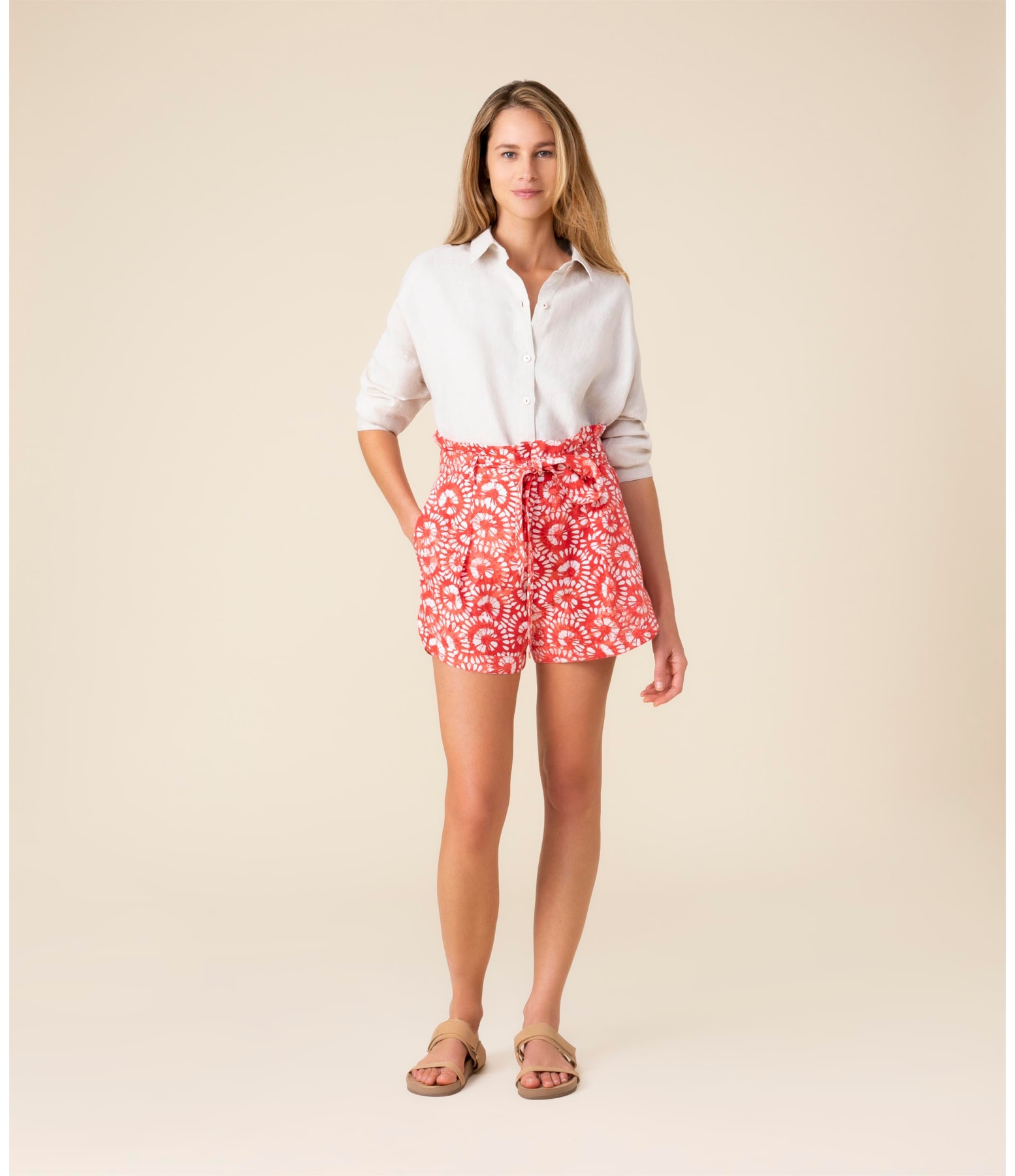Shorts Teva Flortik Algodão Cereja