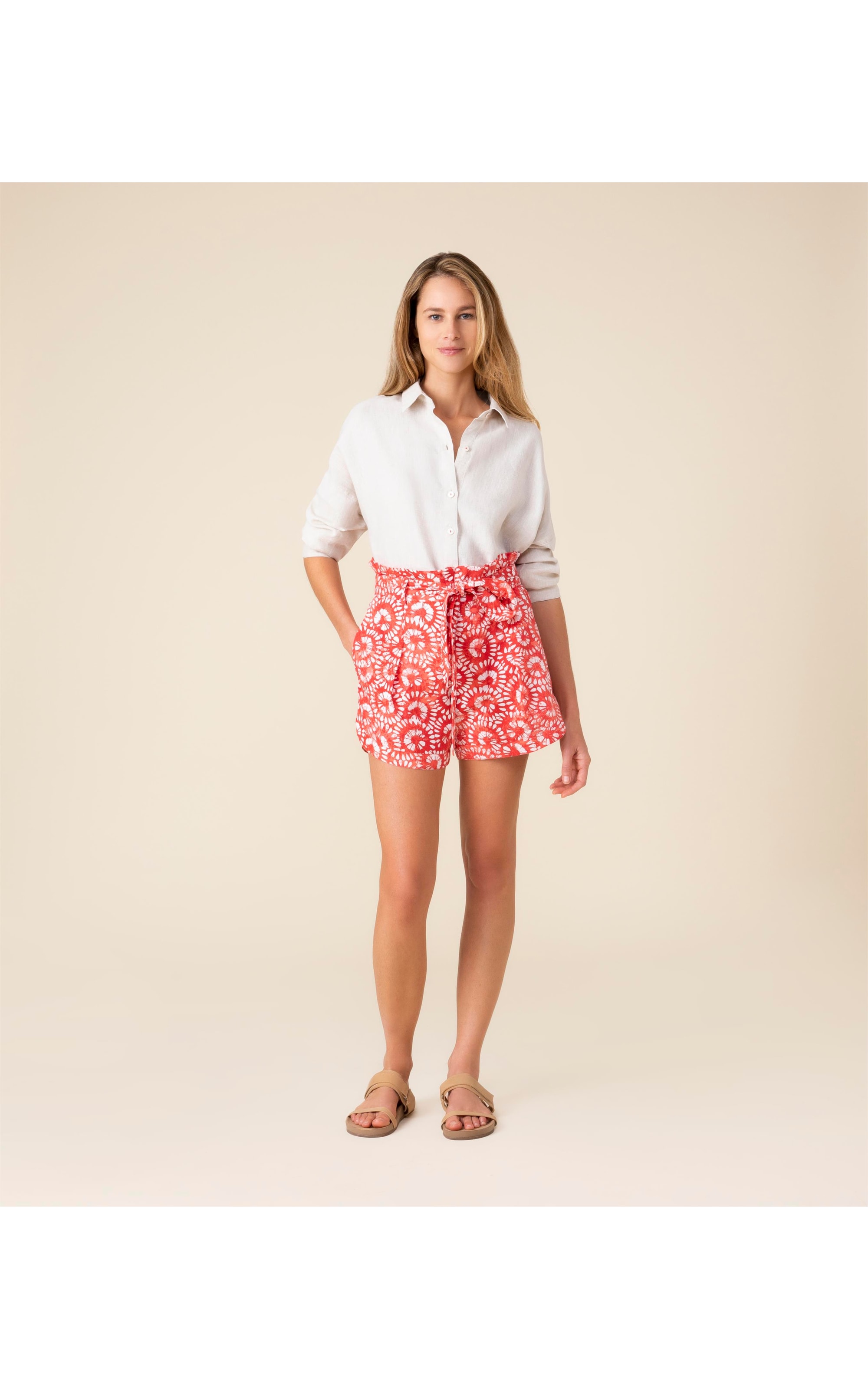 Shorts Teva Flortik Algodão Cereja