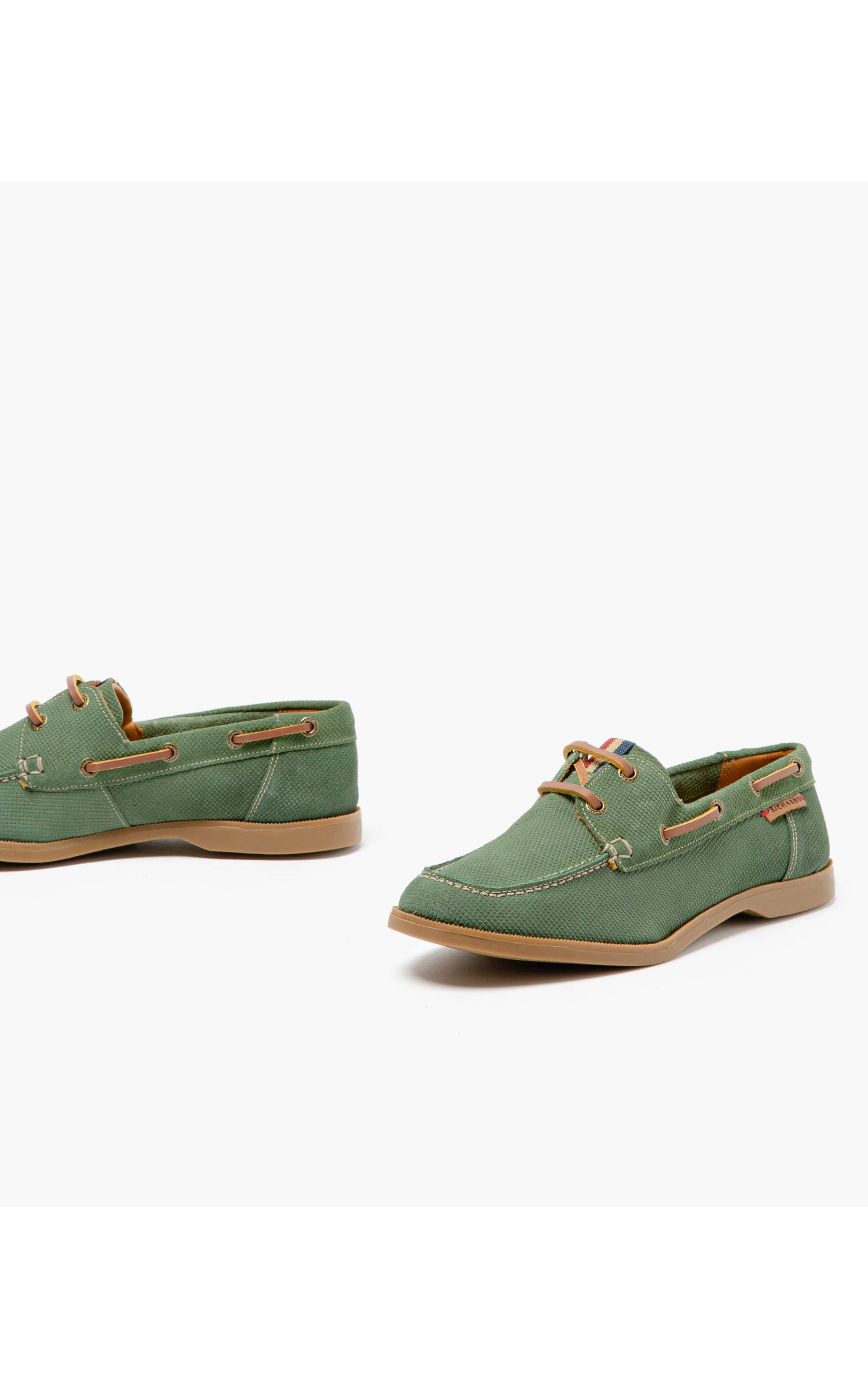 Sider Boat Leather Linho  Verde Claro