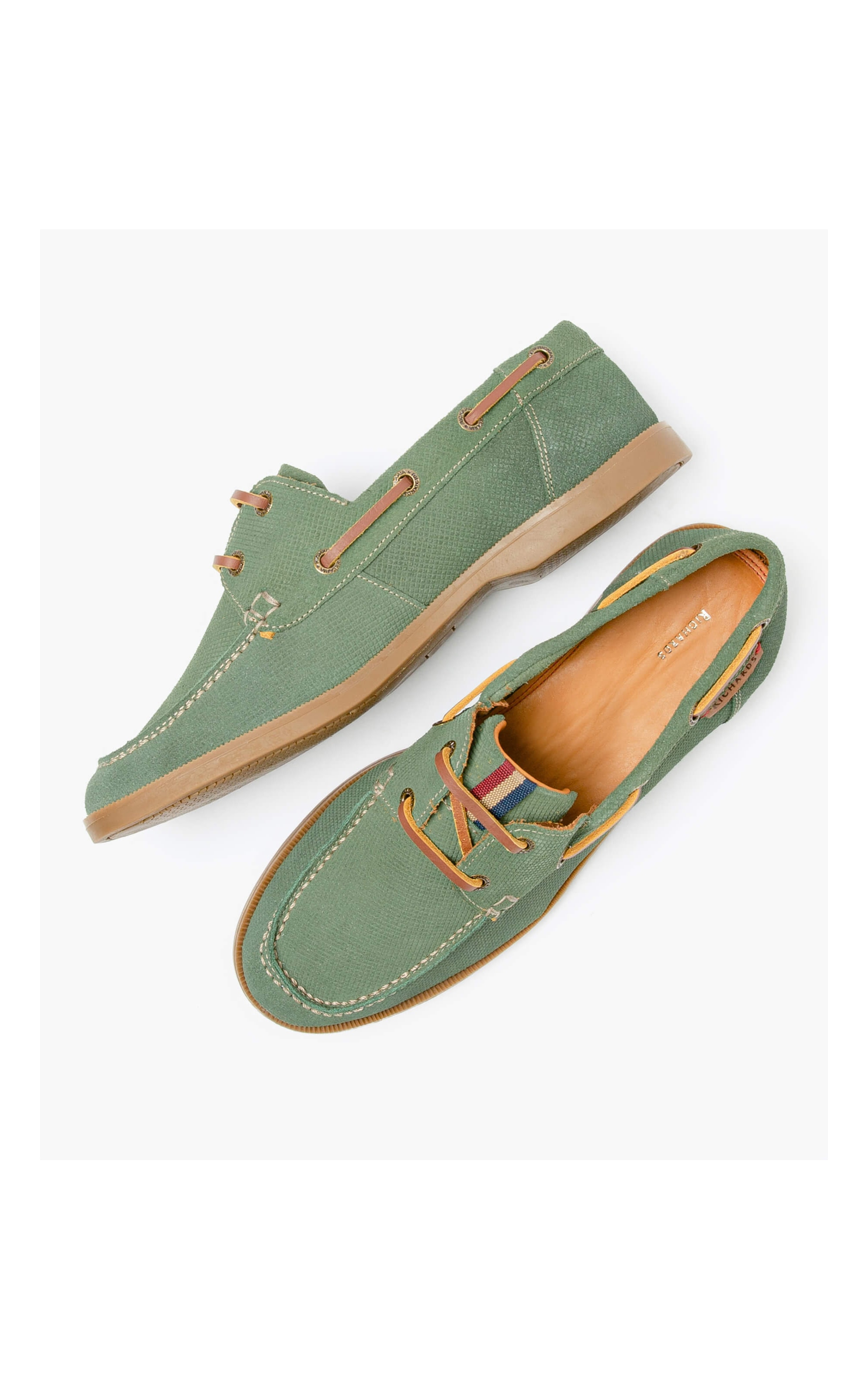 Sider Boat Leather Linho  Verde Claro