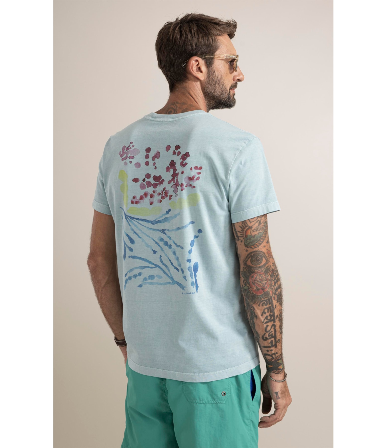 T-Shirt Abstract Azul Piscina