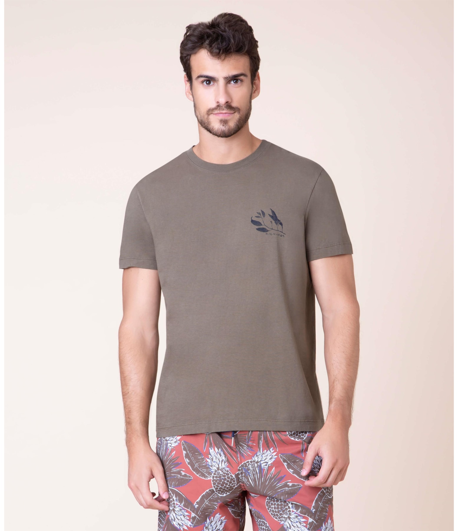 T-Shirt Aquarela Rustic Leaves Mc Tabaco
