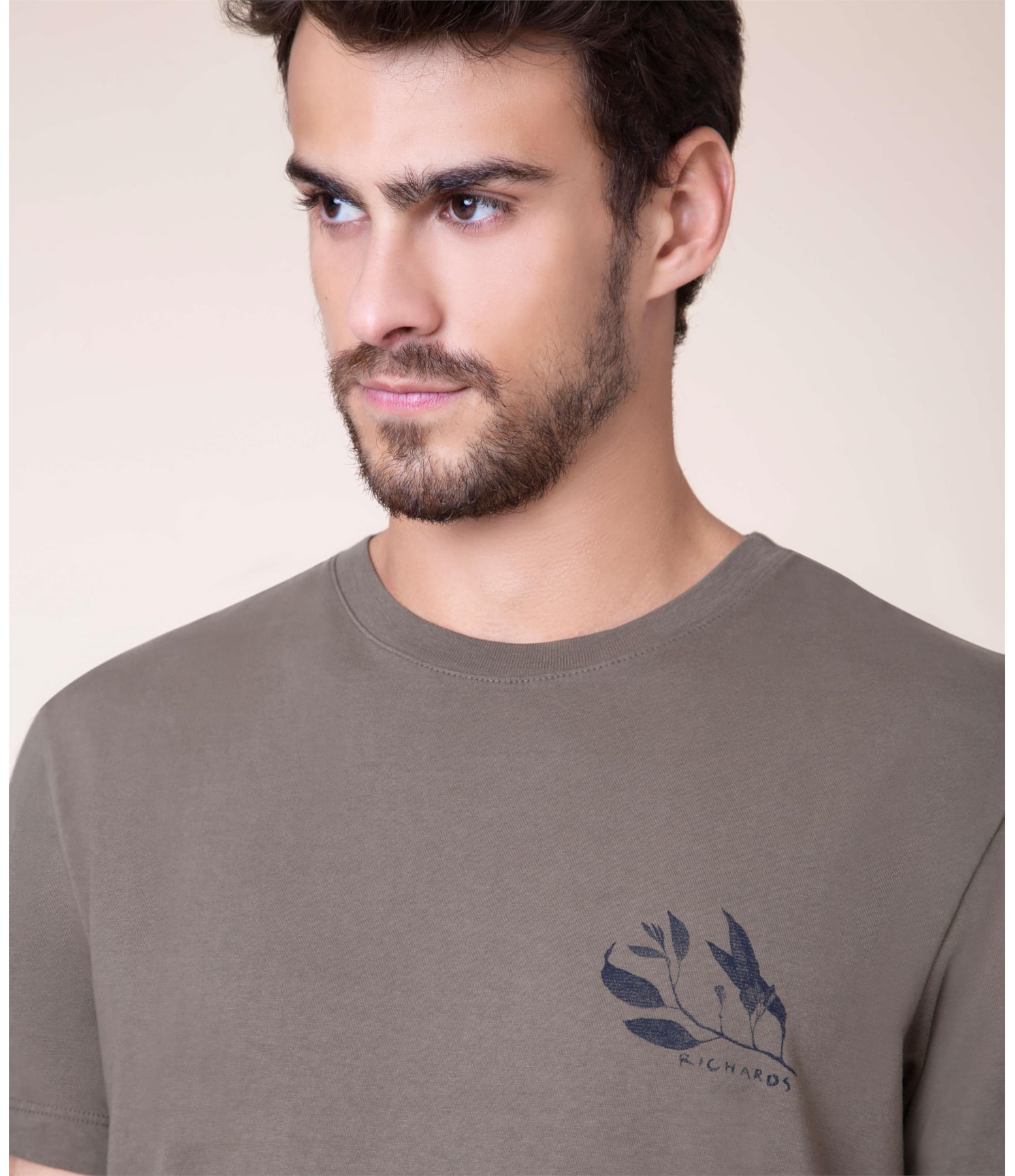 T-Shirt Aquarela Rustic Leaves Mc Tabaco