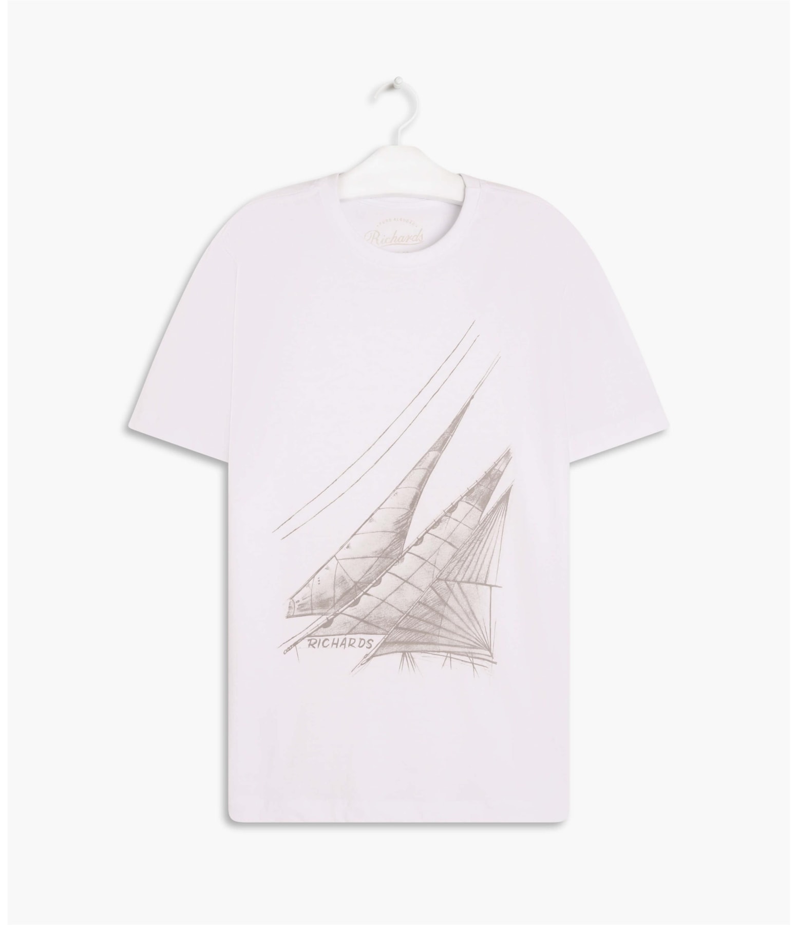 T-Shirt Barcos Grafite Mc Branco