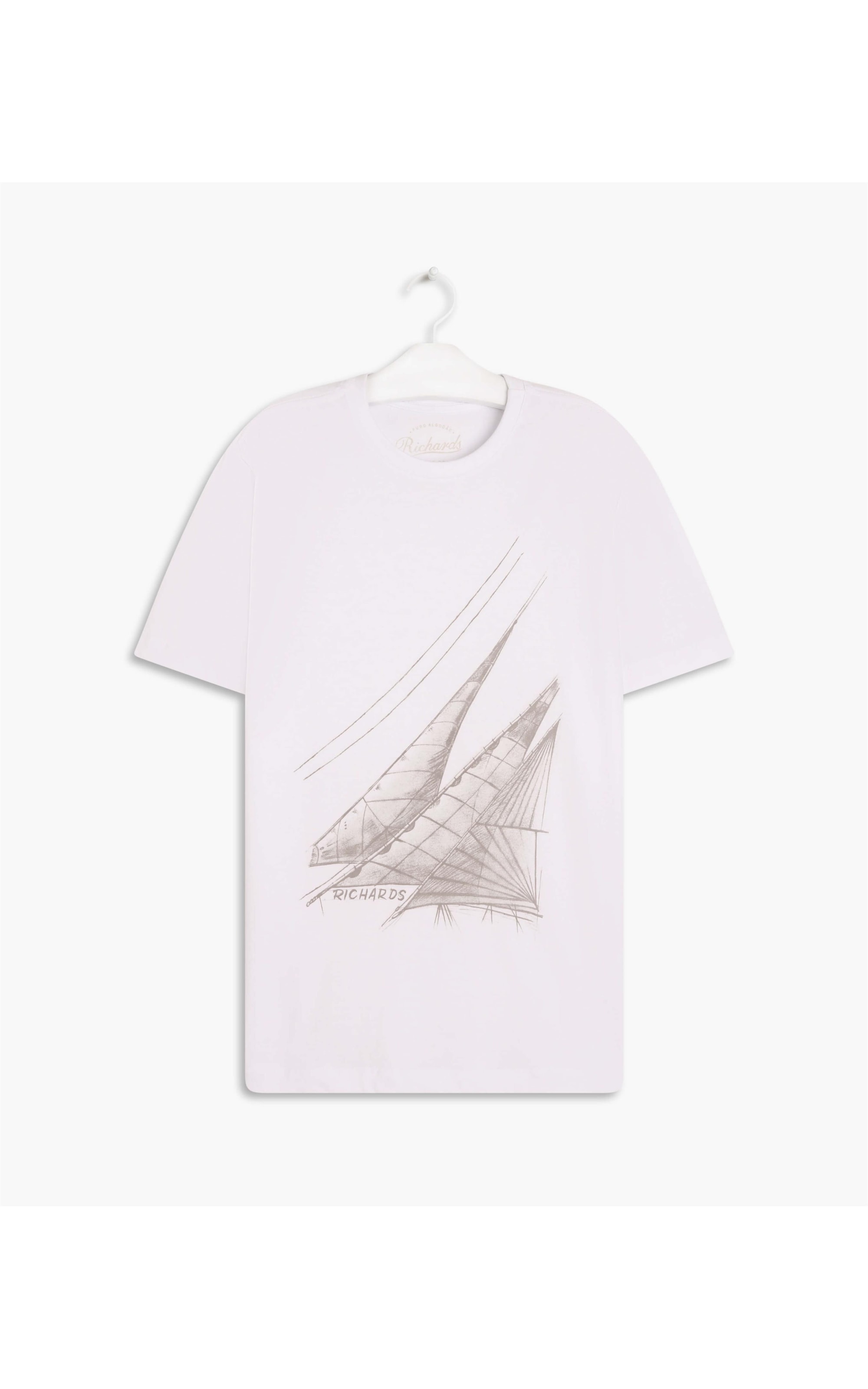 T-Shirt Barcos Grafite Mc Branco