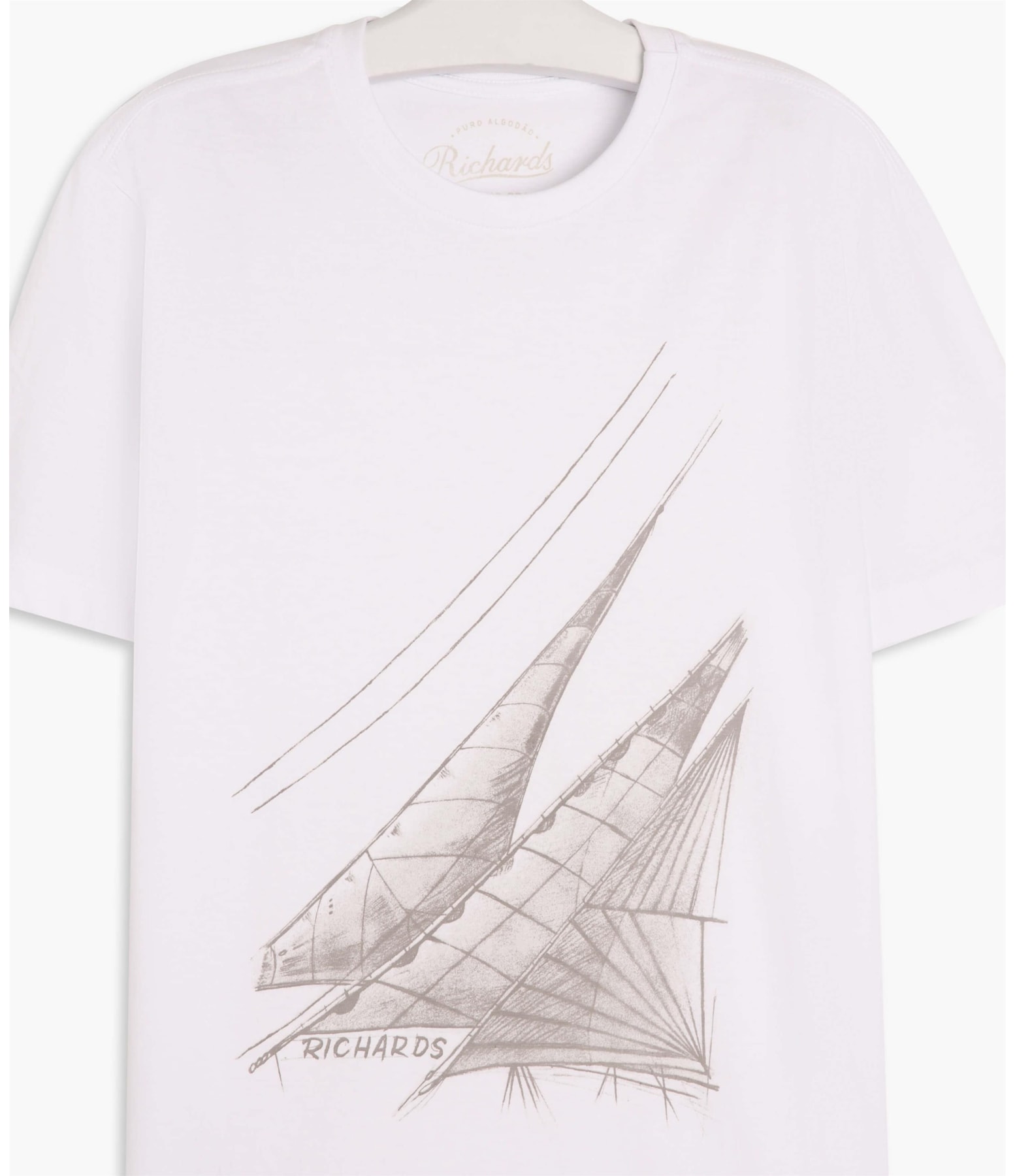 T-Shirt Barcos Grafite Mc Branco