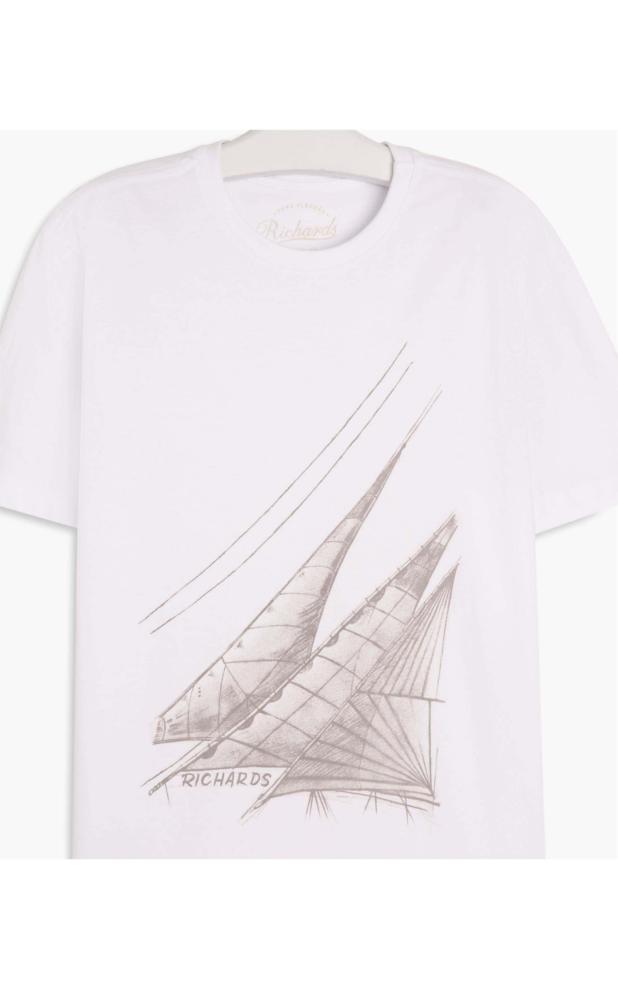 T-Shirt Barcos Grafite Mc Branco