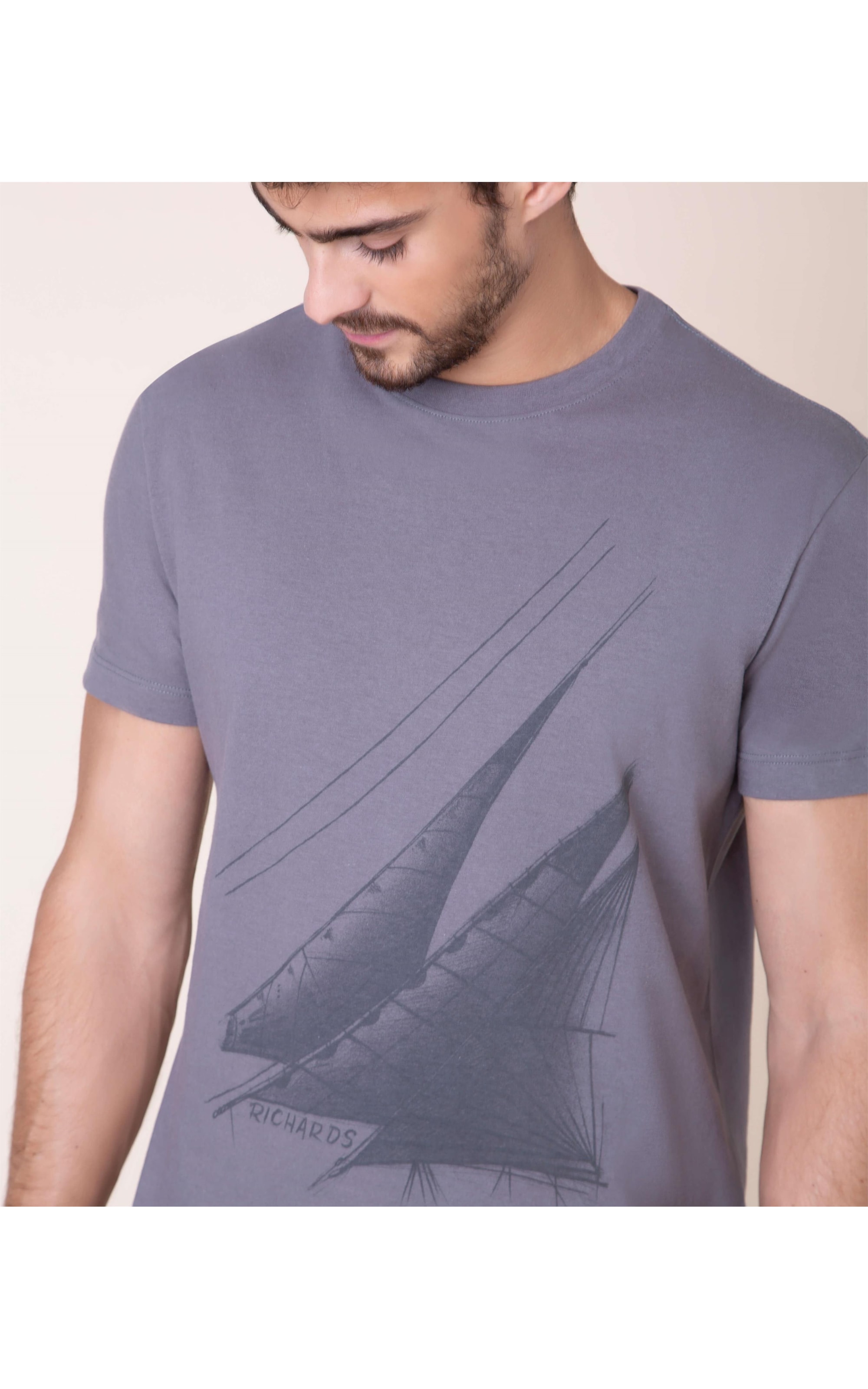 T-Shirt Barcos Grafite Mc Chumbo Mescla