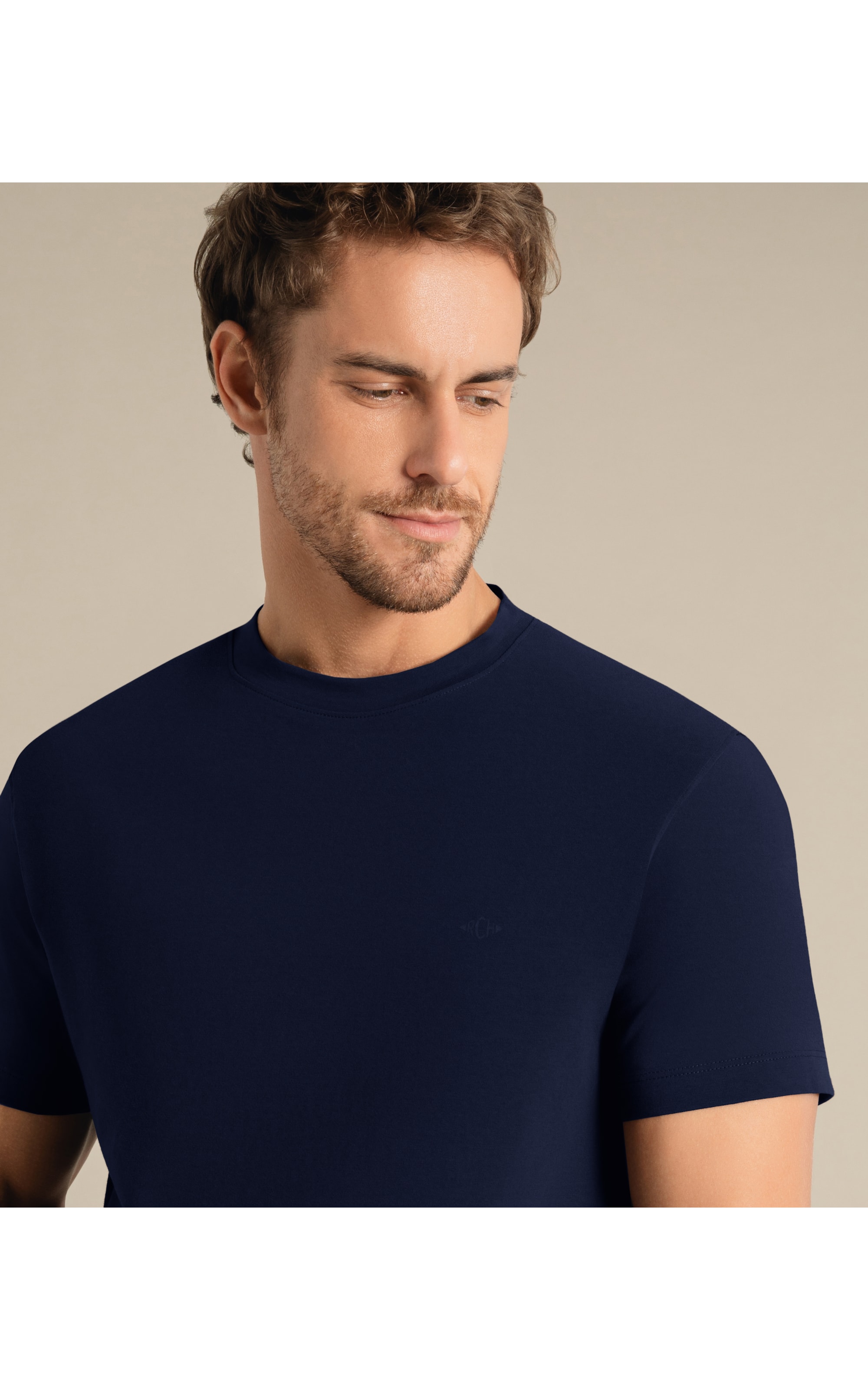 T-Shirt Basic Cotton Slim Mc Dark Navy