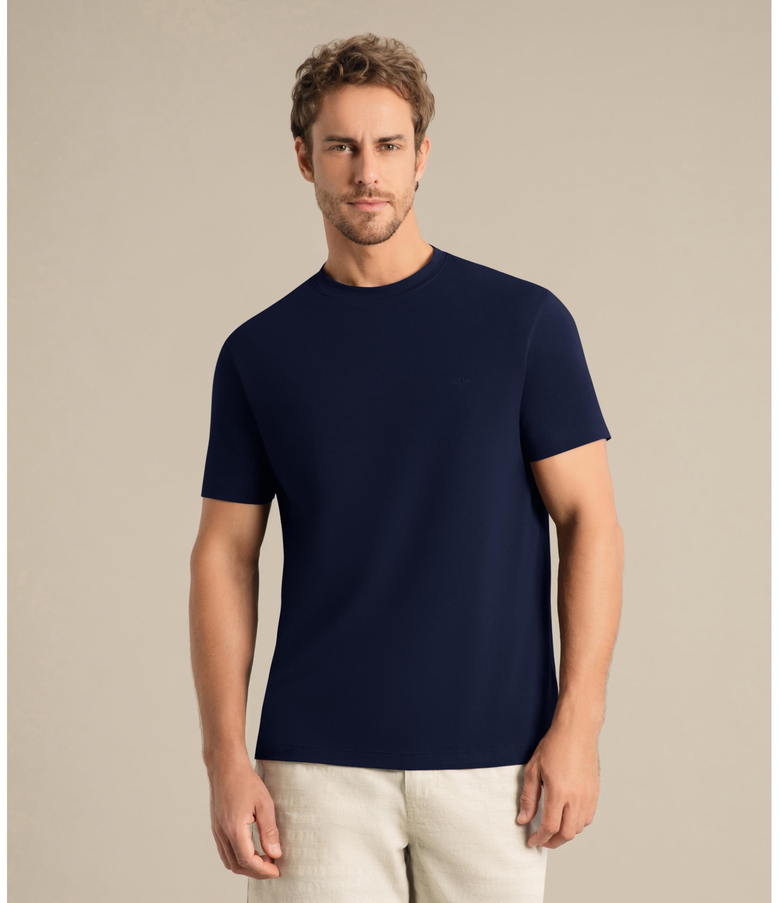 T-Shirt Basic Cotton Slim Mc Dark Navy