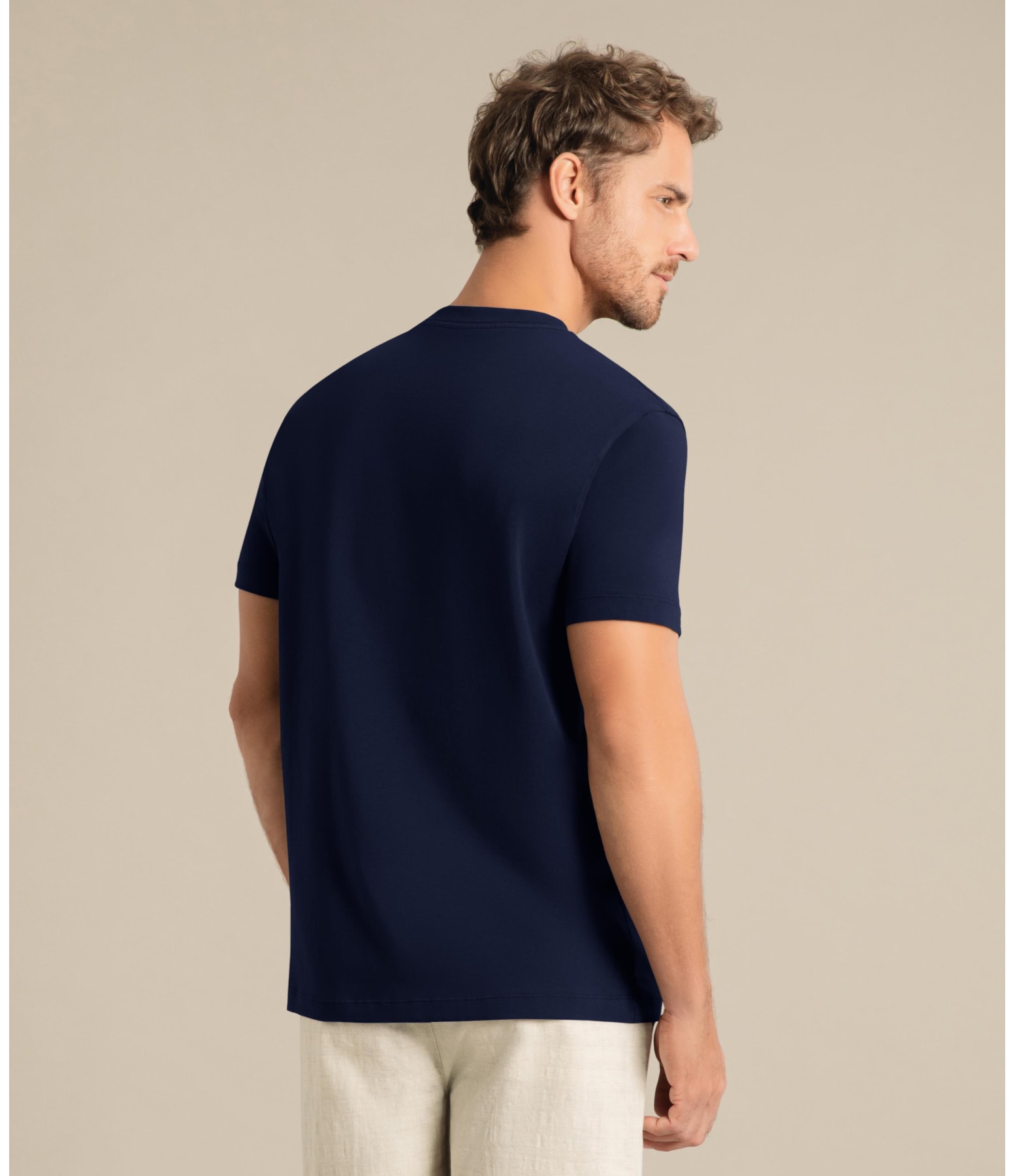 T-Shirt Basic Cotton Slim Mc Dark Navy