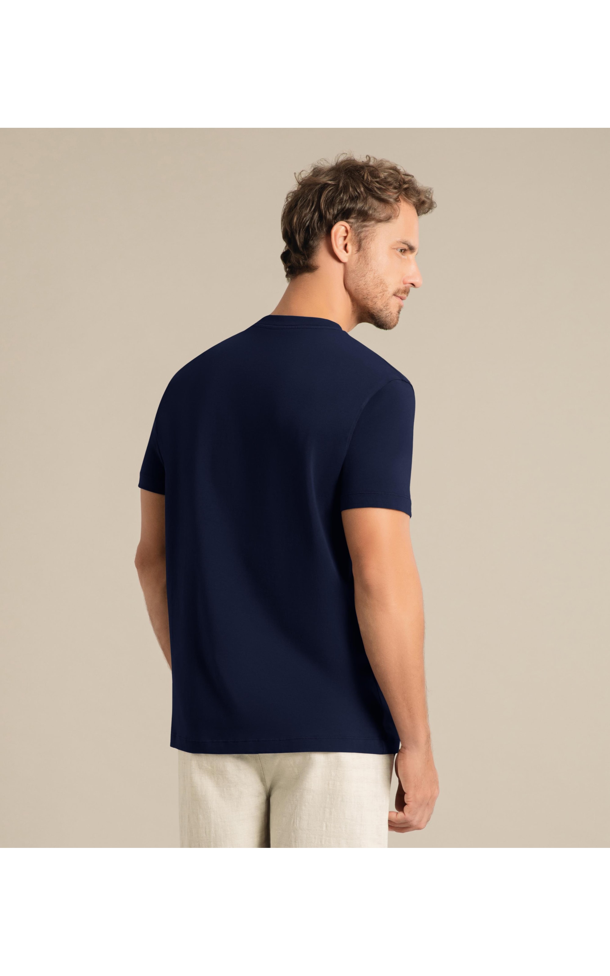 T-Shirt Basic Cotton Slim Mc Dark Navy