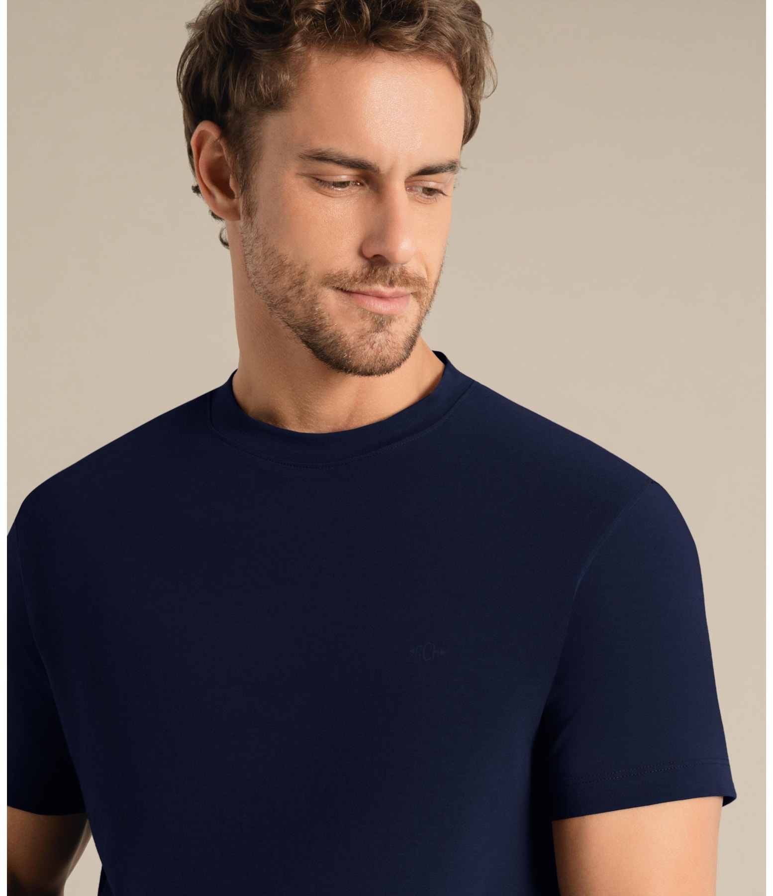 T-Shirt Basic Cotton Slim Mc Dark Navy