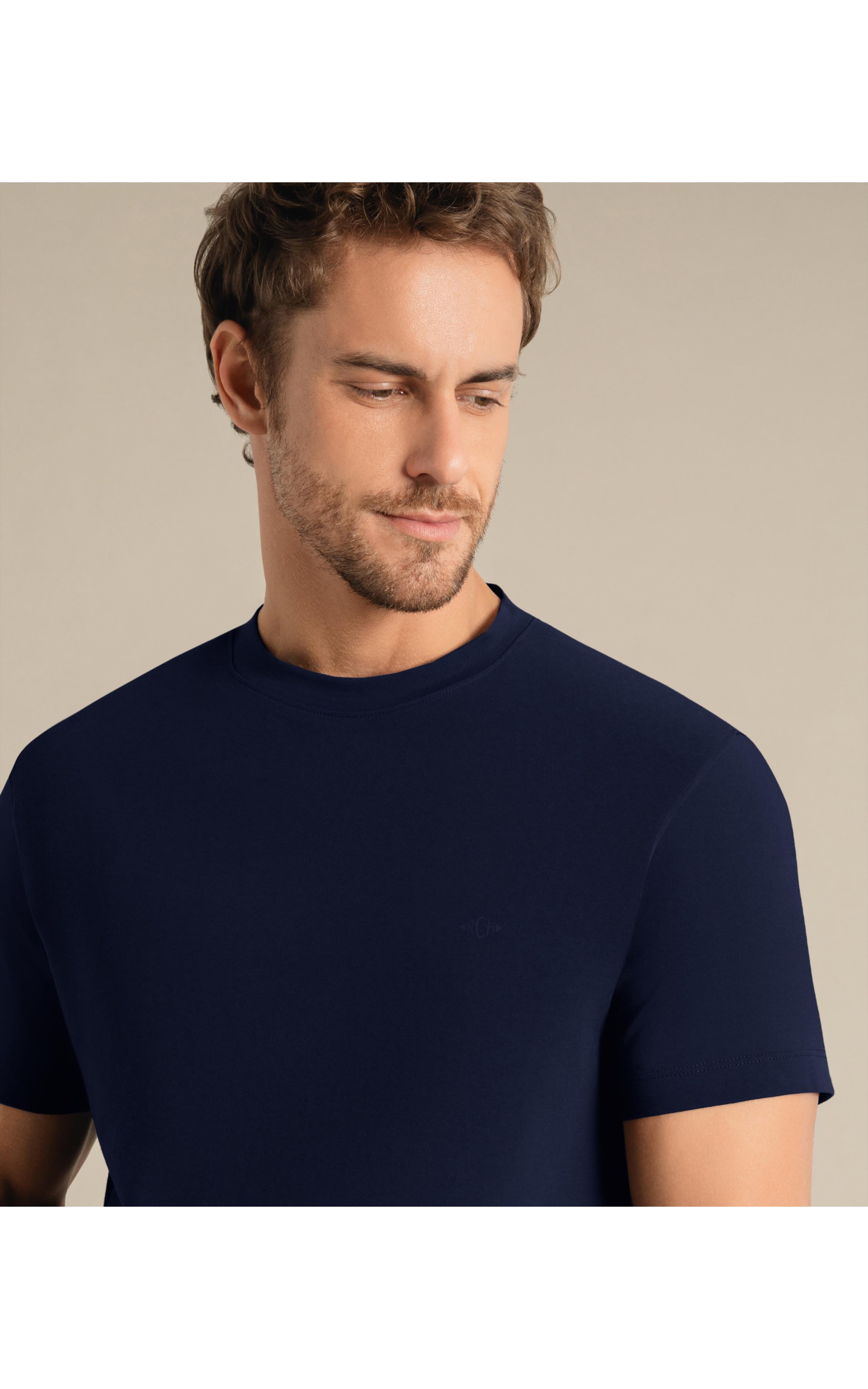 T-Shirt Basic Cotton Slim Mc Dark Navy