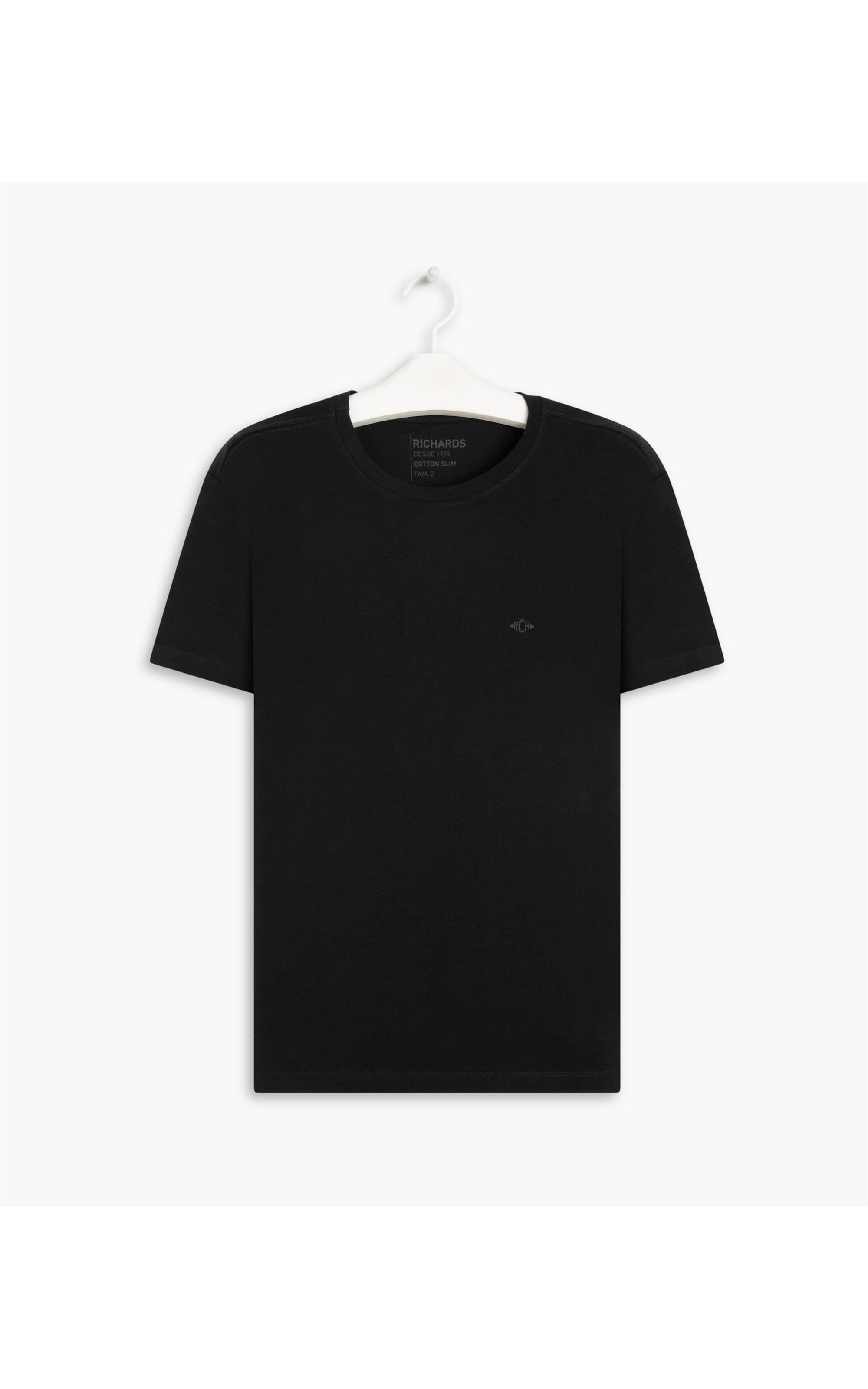 T-Shirt Basic Cotton Slim Mc Preto