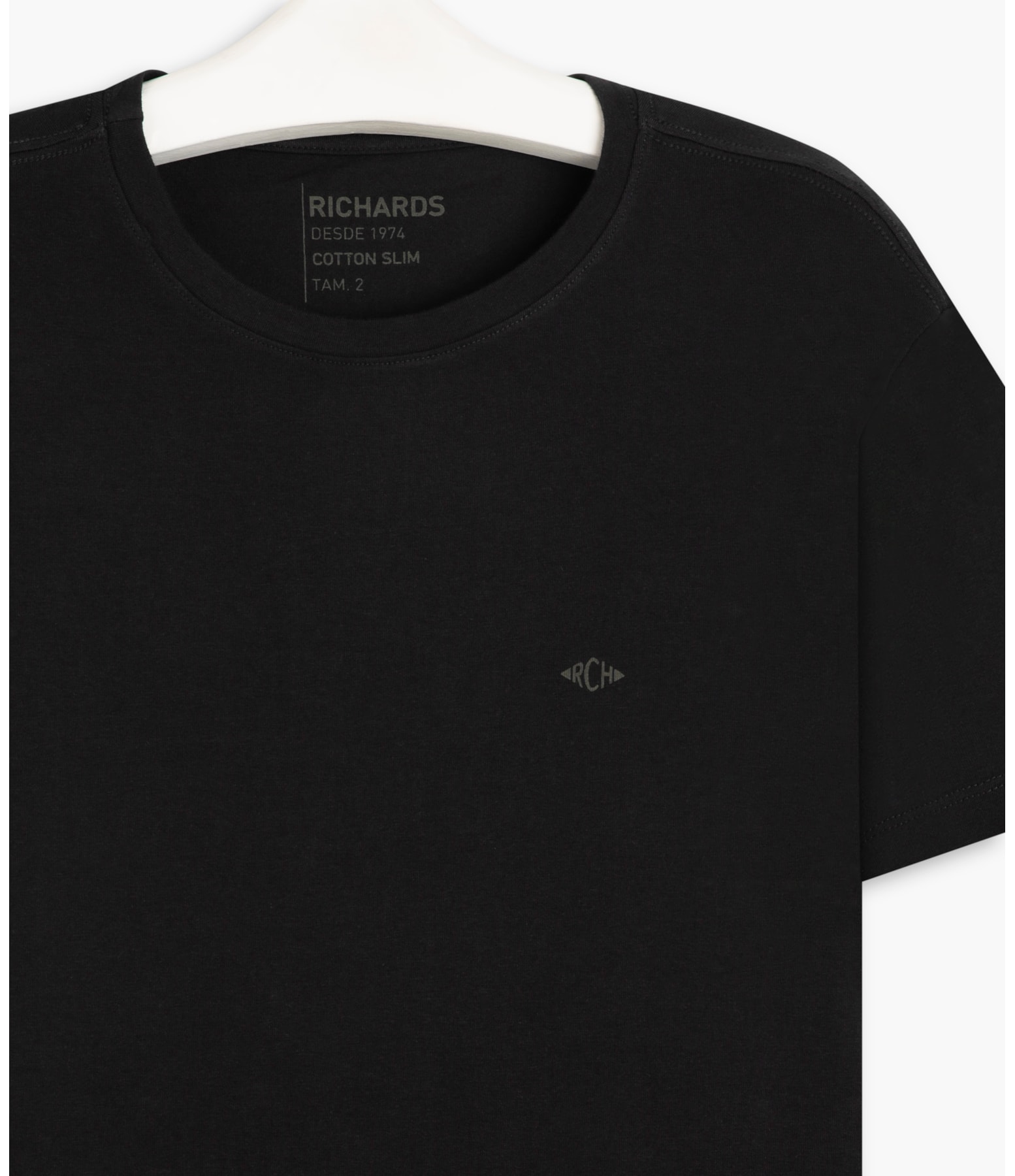 T-Shirt Basic Cotton Slim Mc Preto