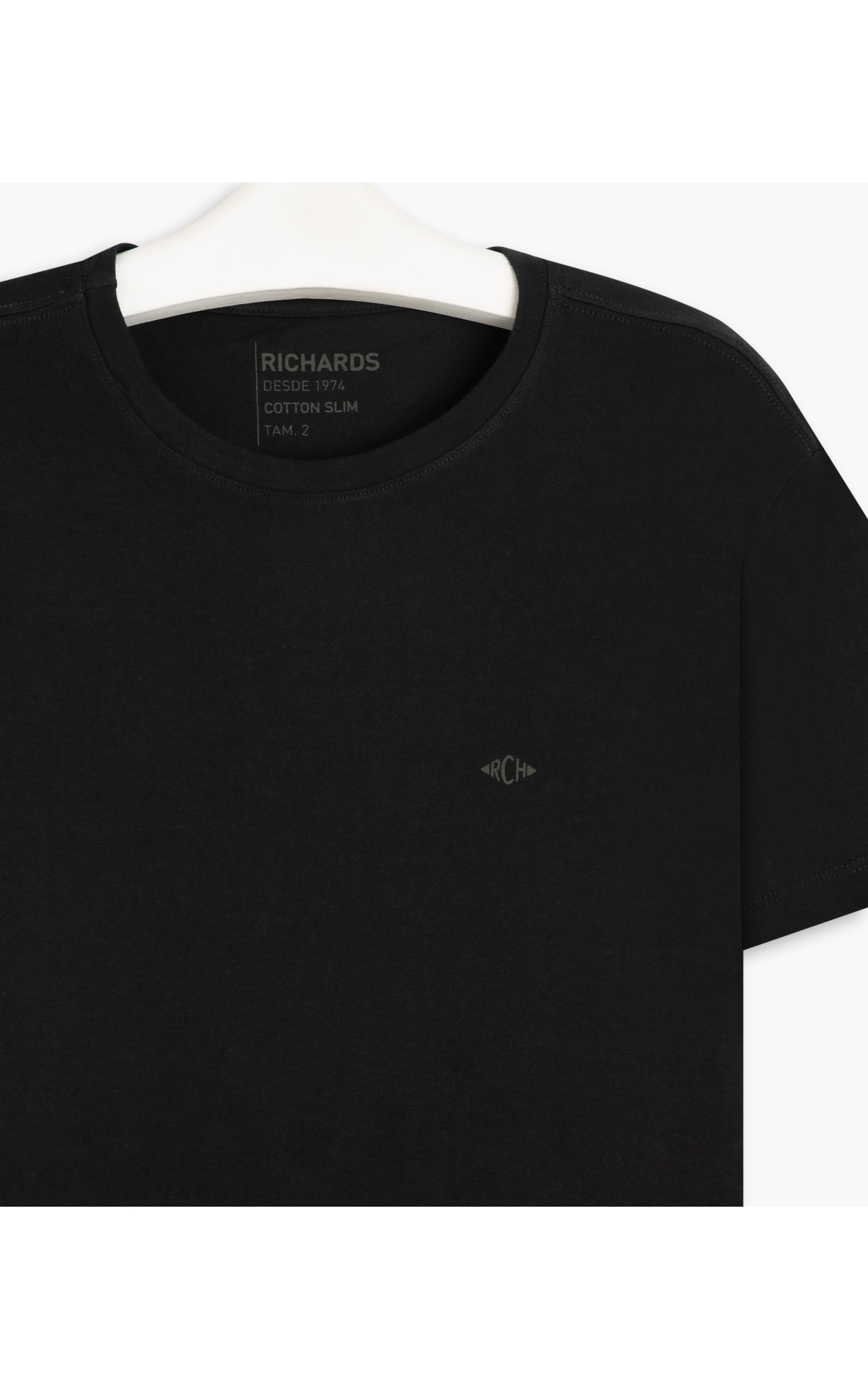 T-Shirt Basic Cotton Slim Mc Preto
