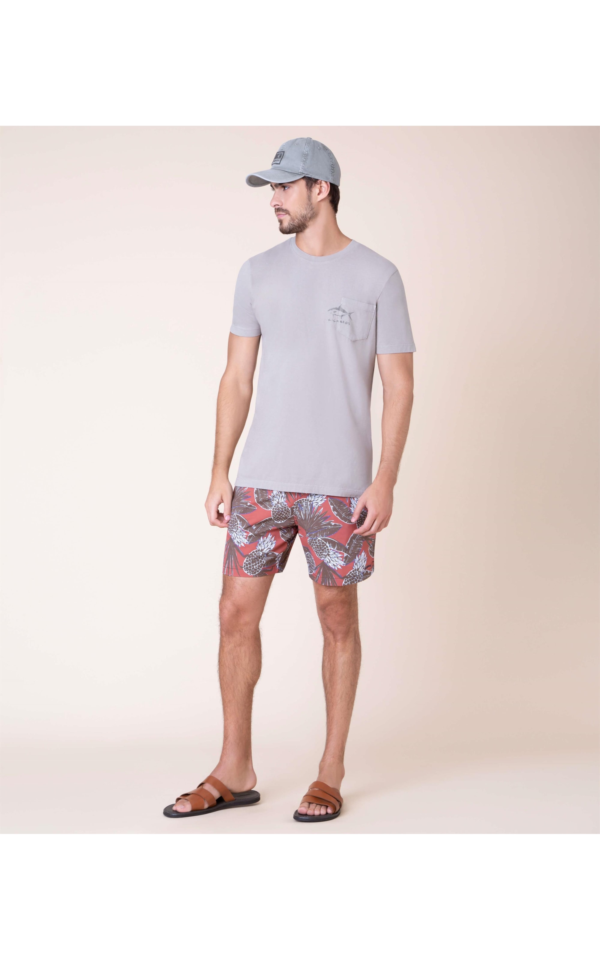 T-Shirt Bolso Peixe Mc Cinza Medio