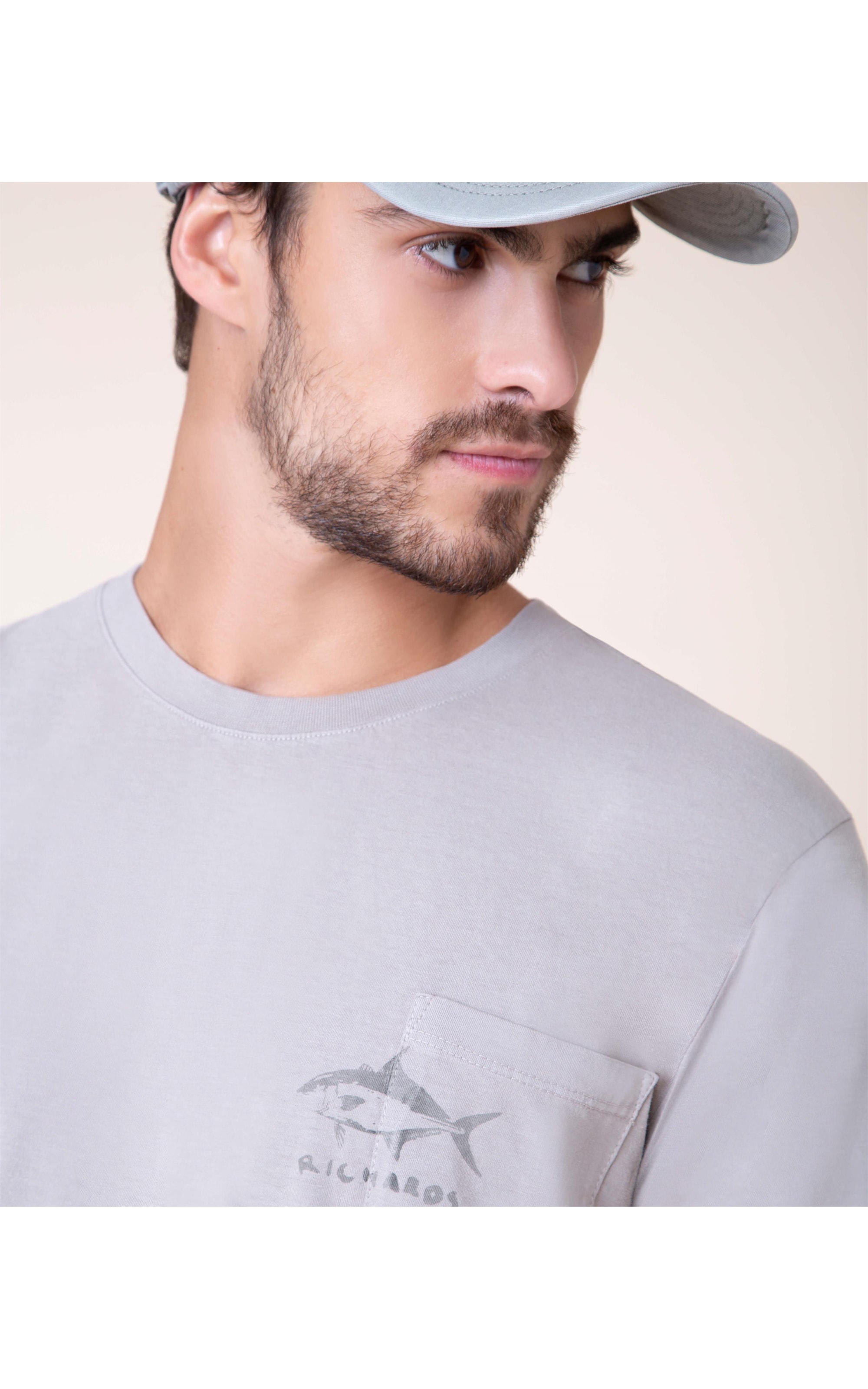 T-Shirt Bolso Peixe Mc Cinza Medio