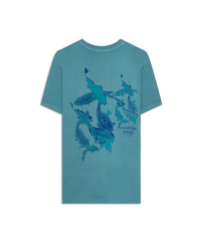 T-Shirt Cardume Washed Mc Bf Turquesa