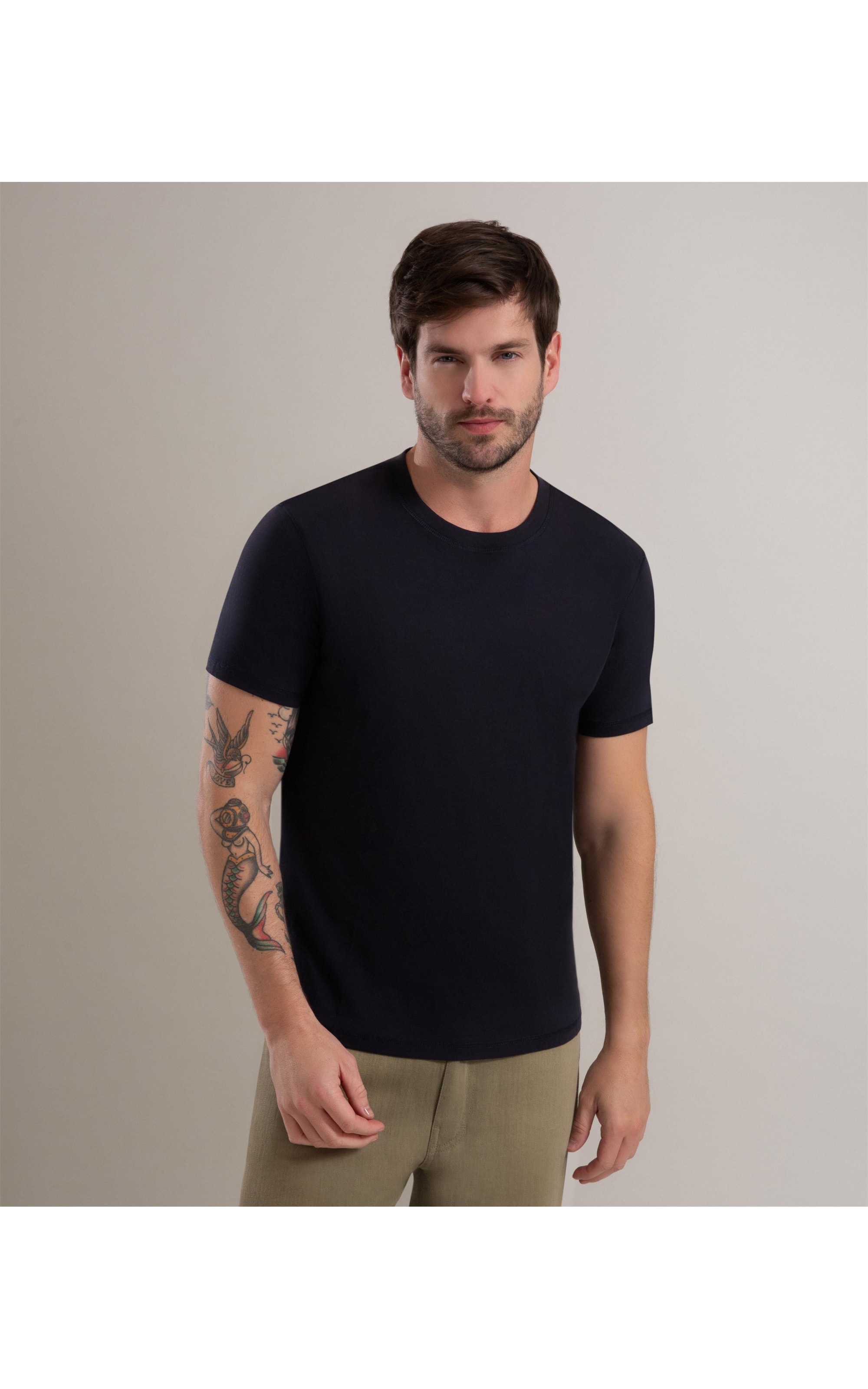 T-Shirt Casual Pima Dark Navy